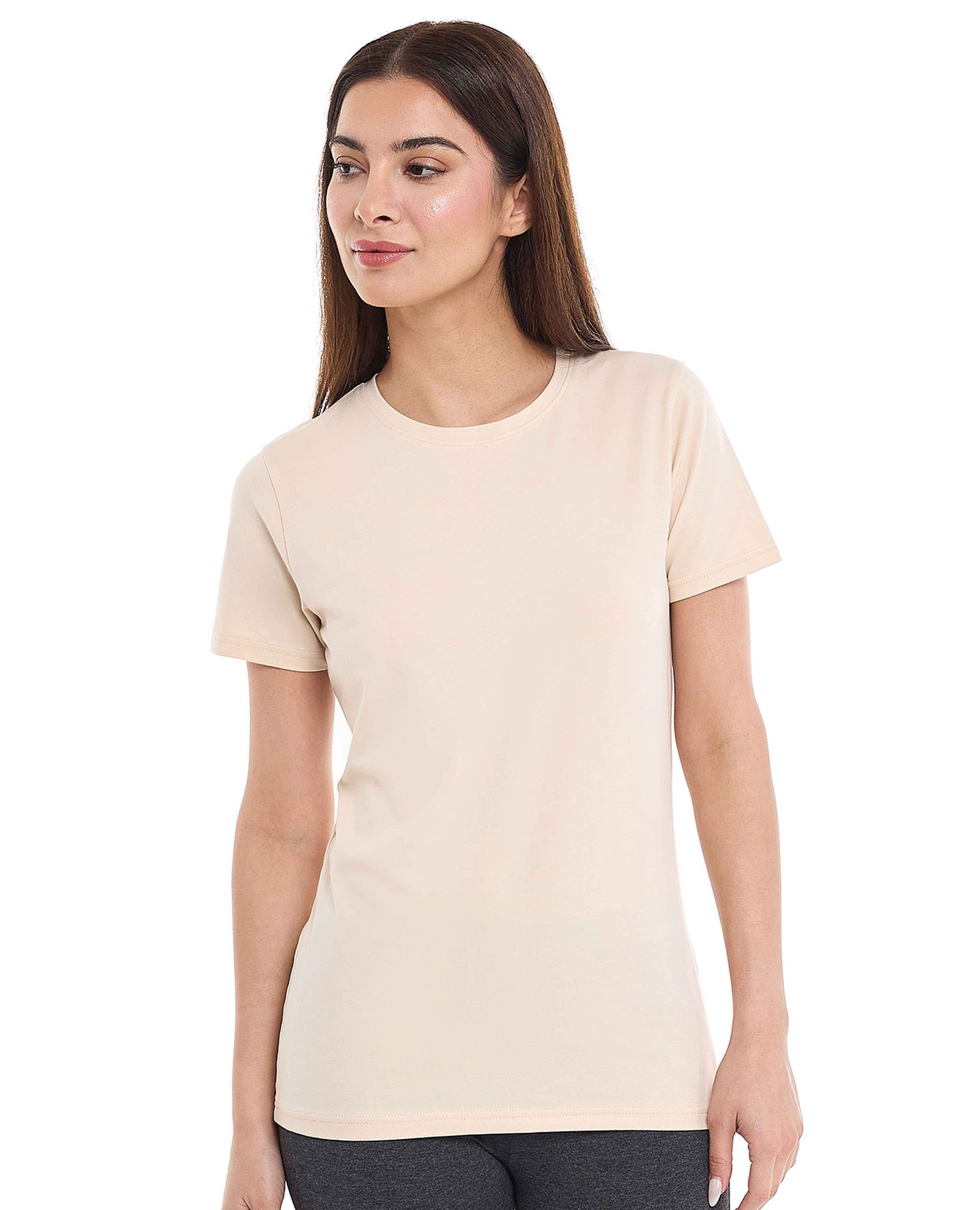 Solid T-Shirt with Crew Neck and Short Sleeves