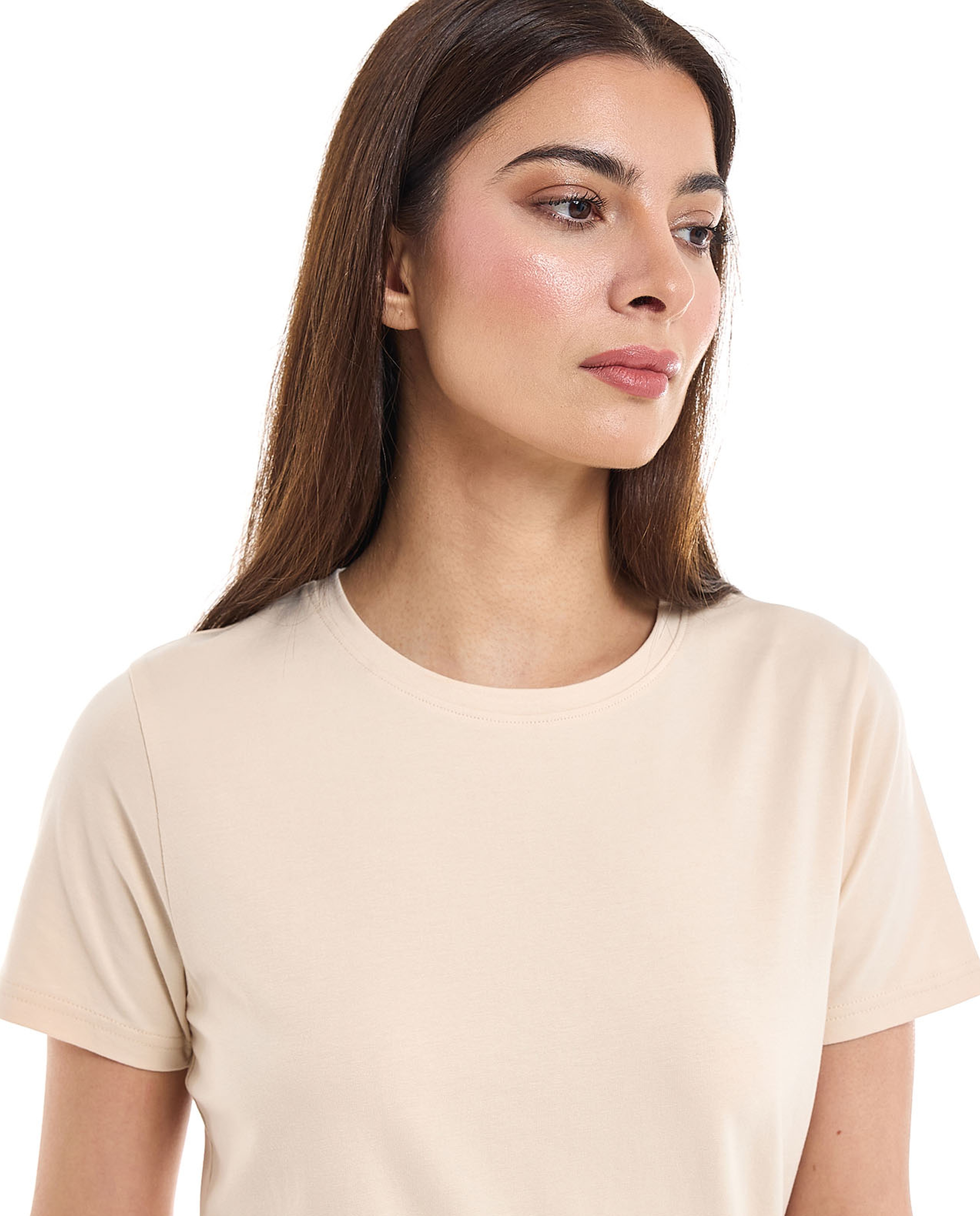 Solid T-Shirt with Crew Neck and Short Sleeves