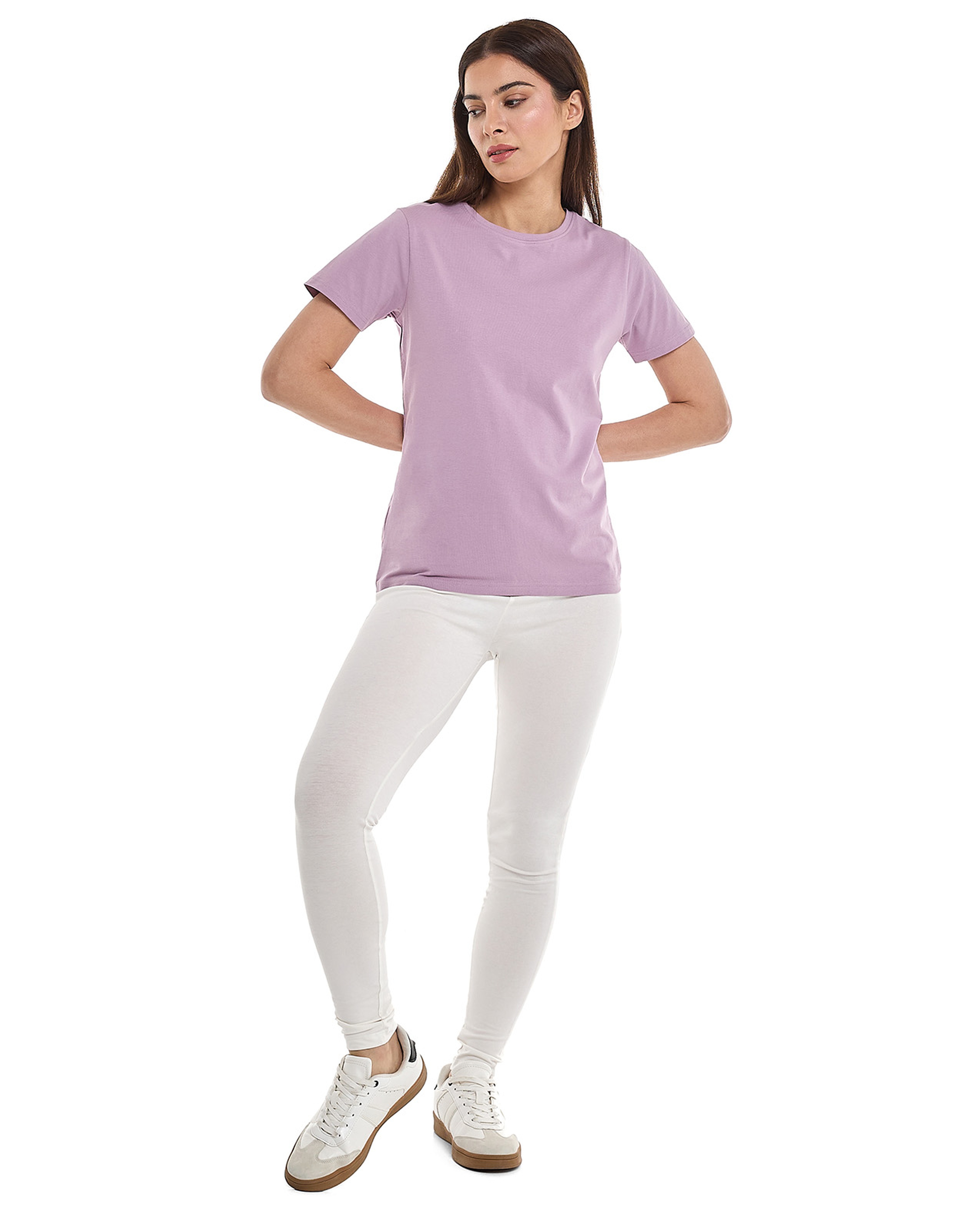 Solid T-Shirt with Crew Neck and Short Sleeves