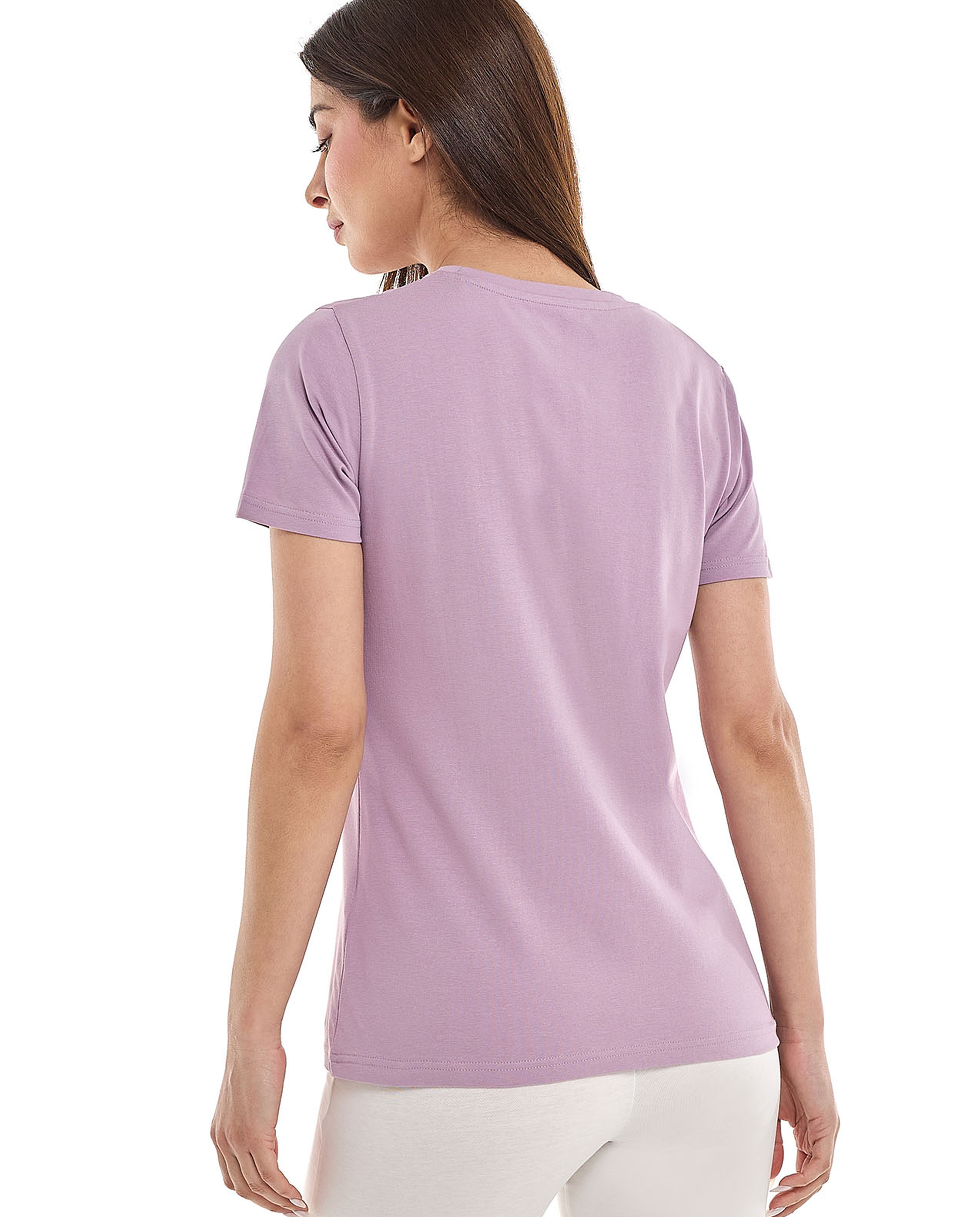 Solid T-Shirt with Crew Neck and Short Sleeves