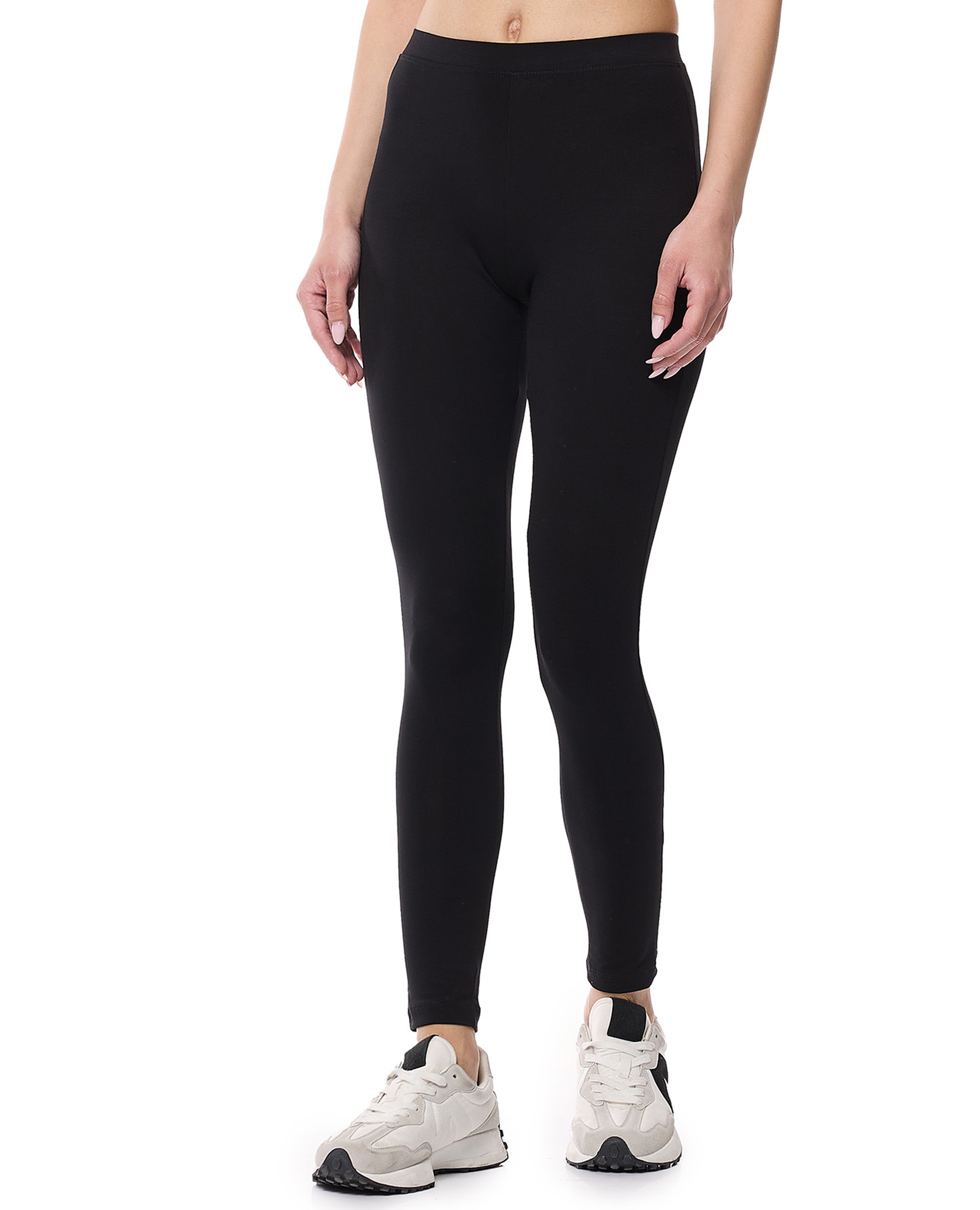 Solid Leggings with Elastic Waist