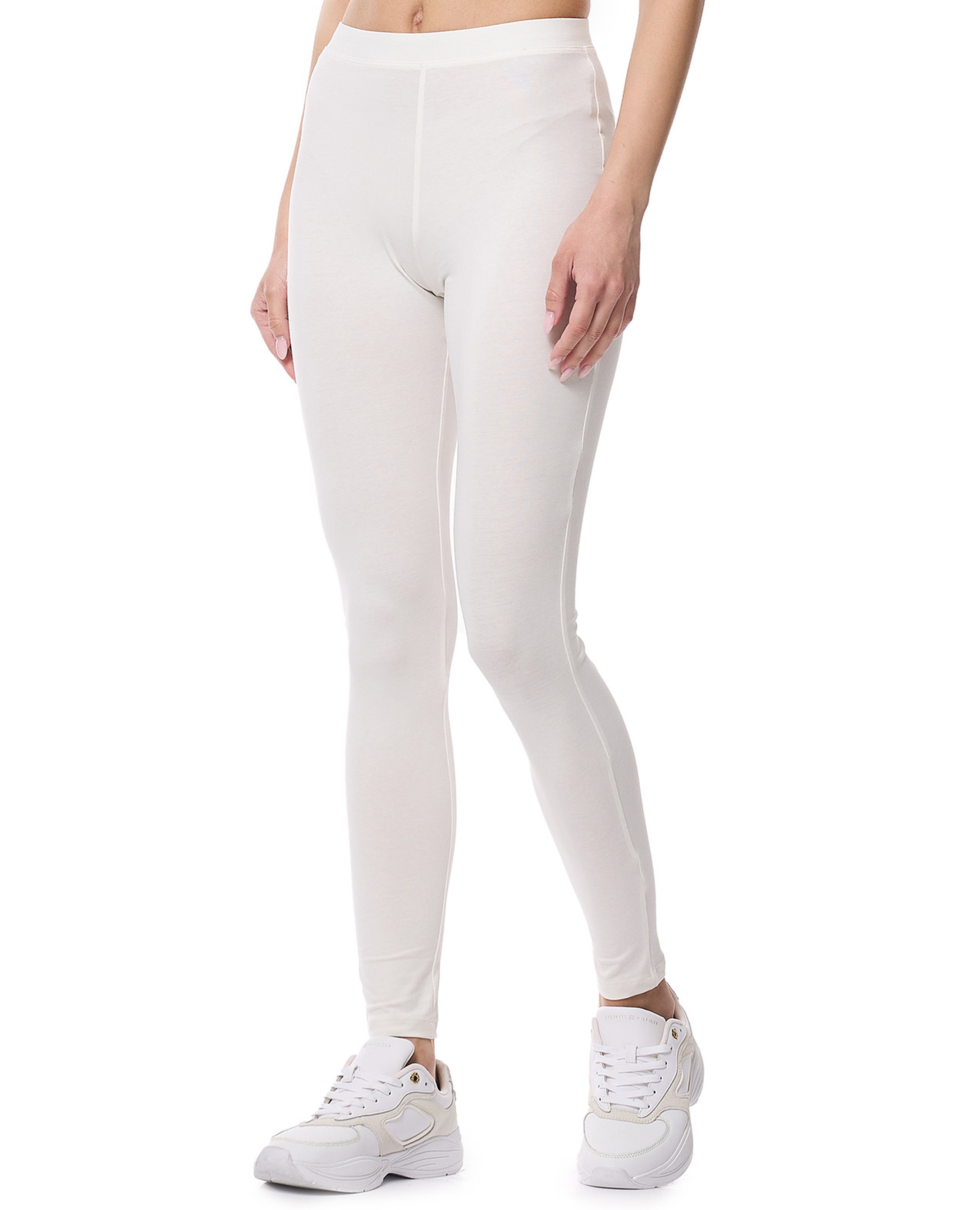 Solid Leggings with Elastic Waist