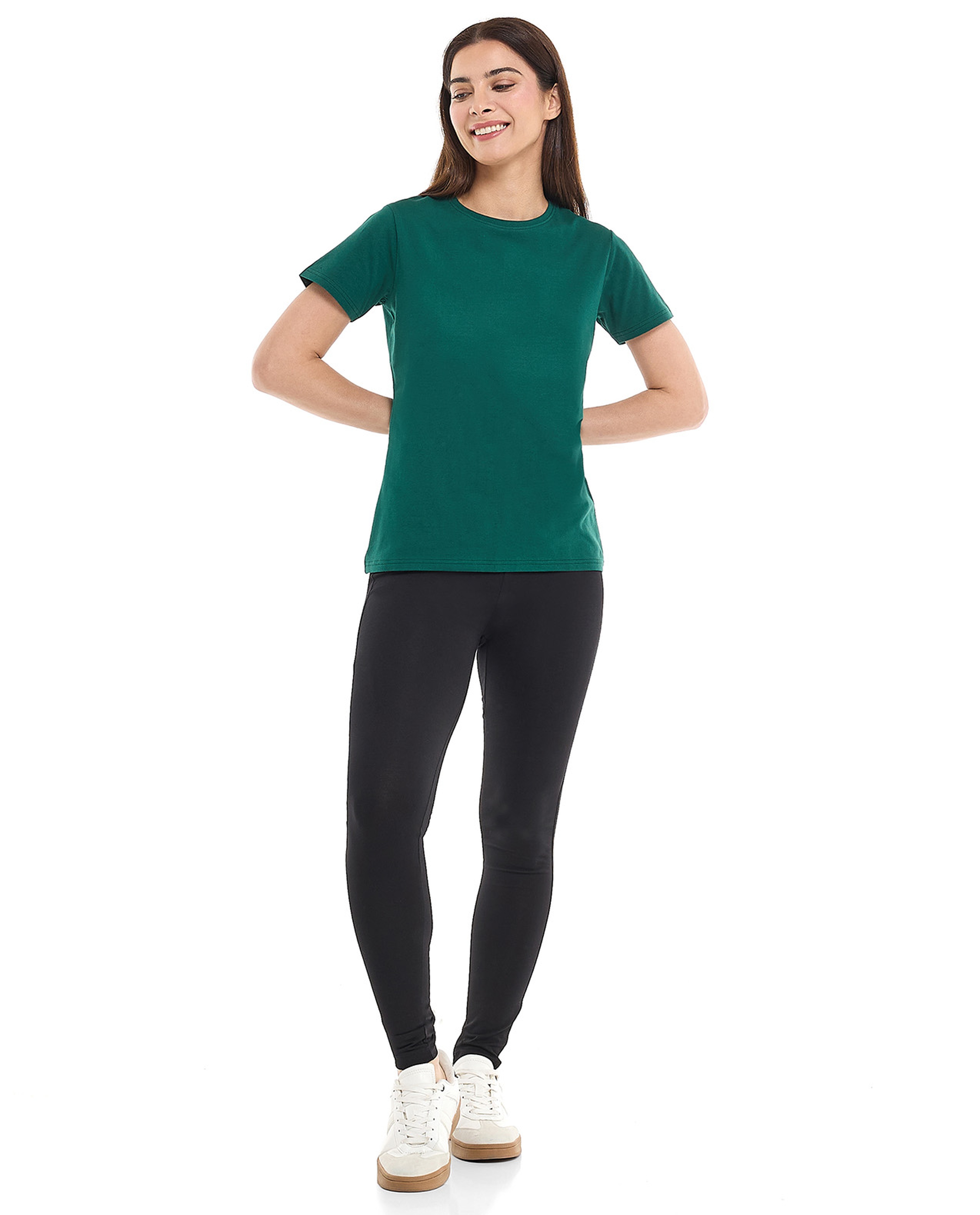 Solid T-Shirt with Crew Neck and Short Sleeves