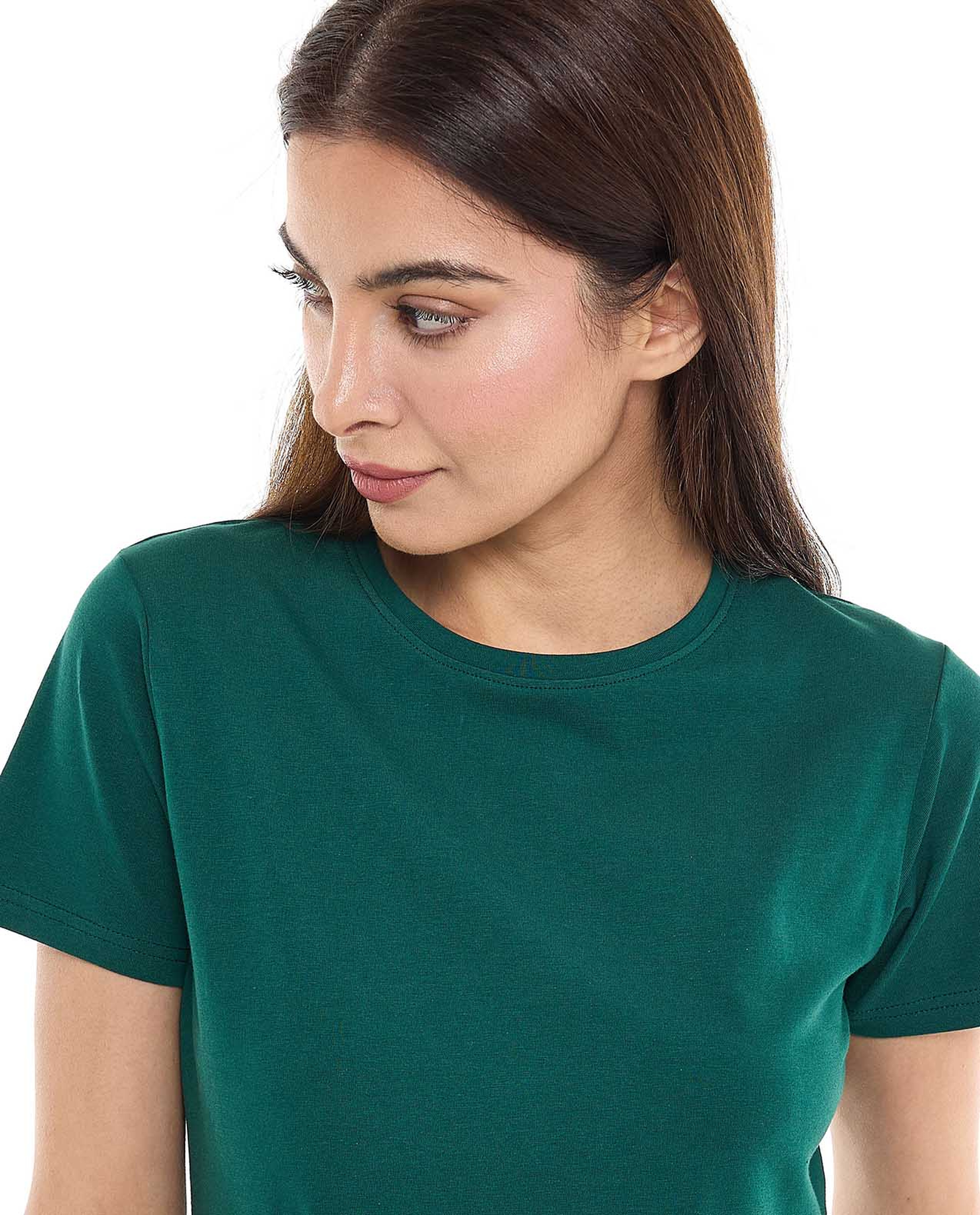 Solid T-Shirt with Crew Neck and Short Sleeves