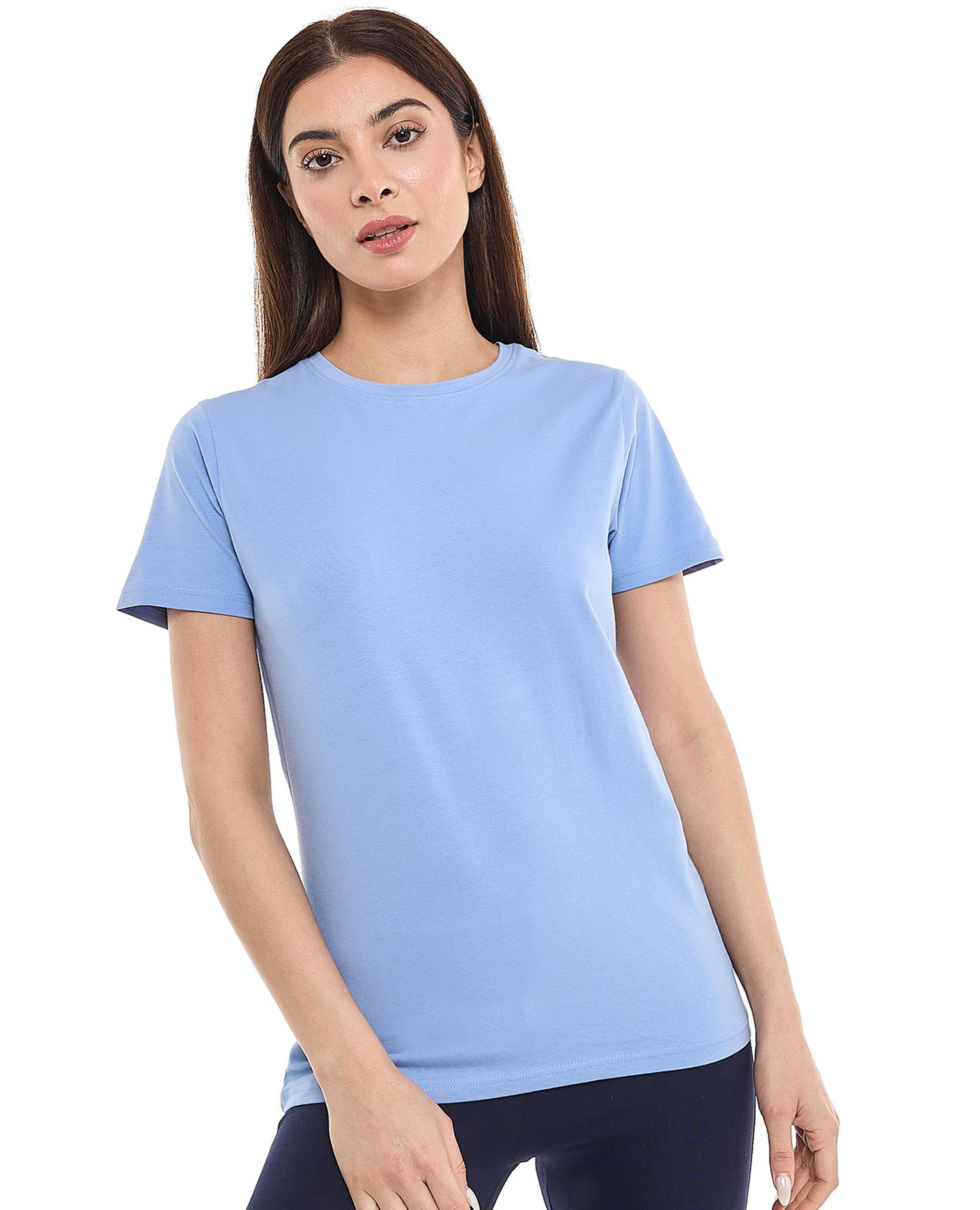 Solid T-Shirt with Crew Neck and Short Sleeves
