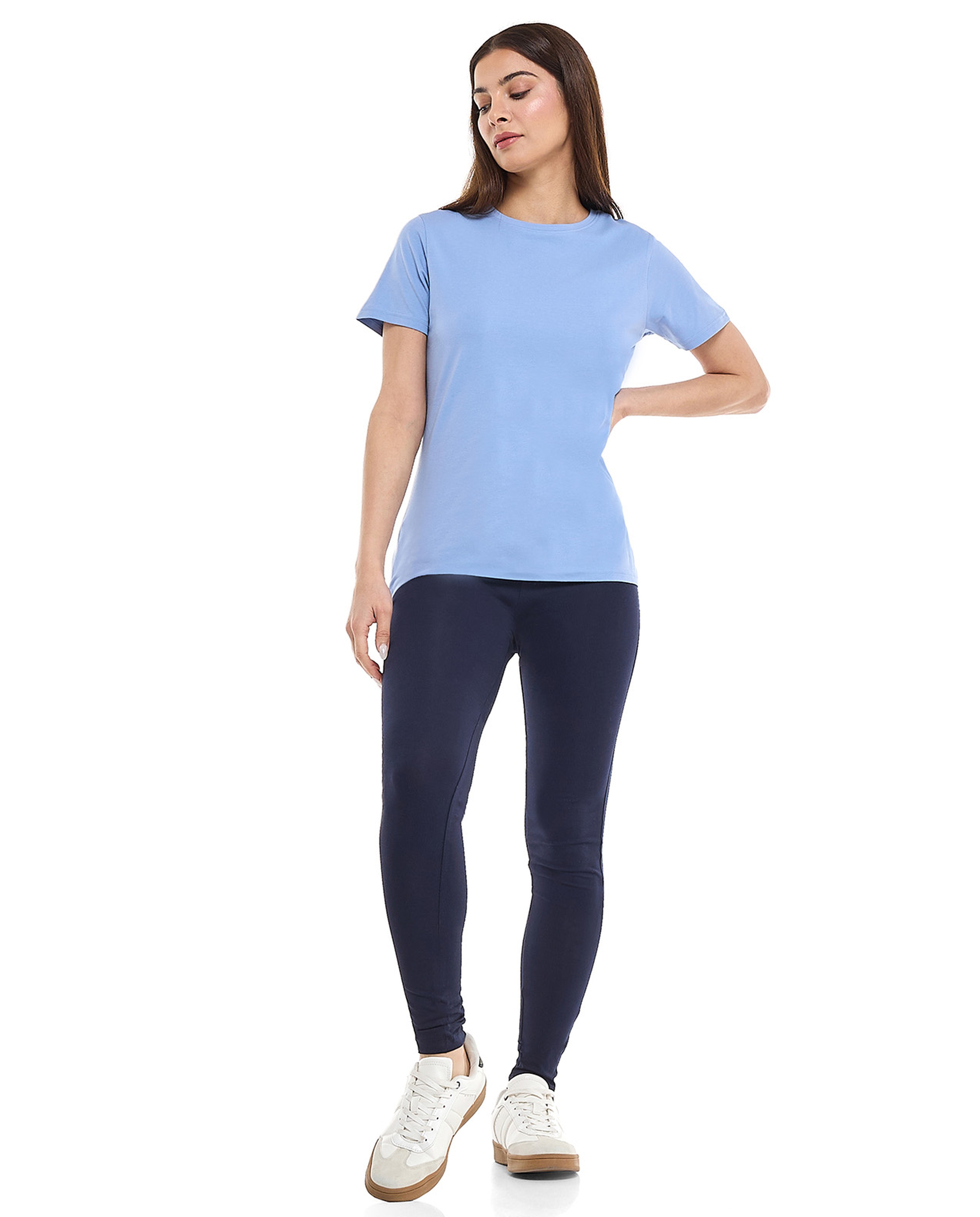 Solid T-Shirt with Crew Neck and Short Sleeves