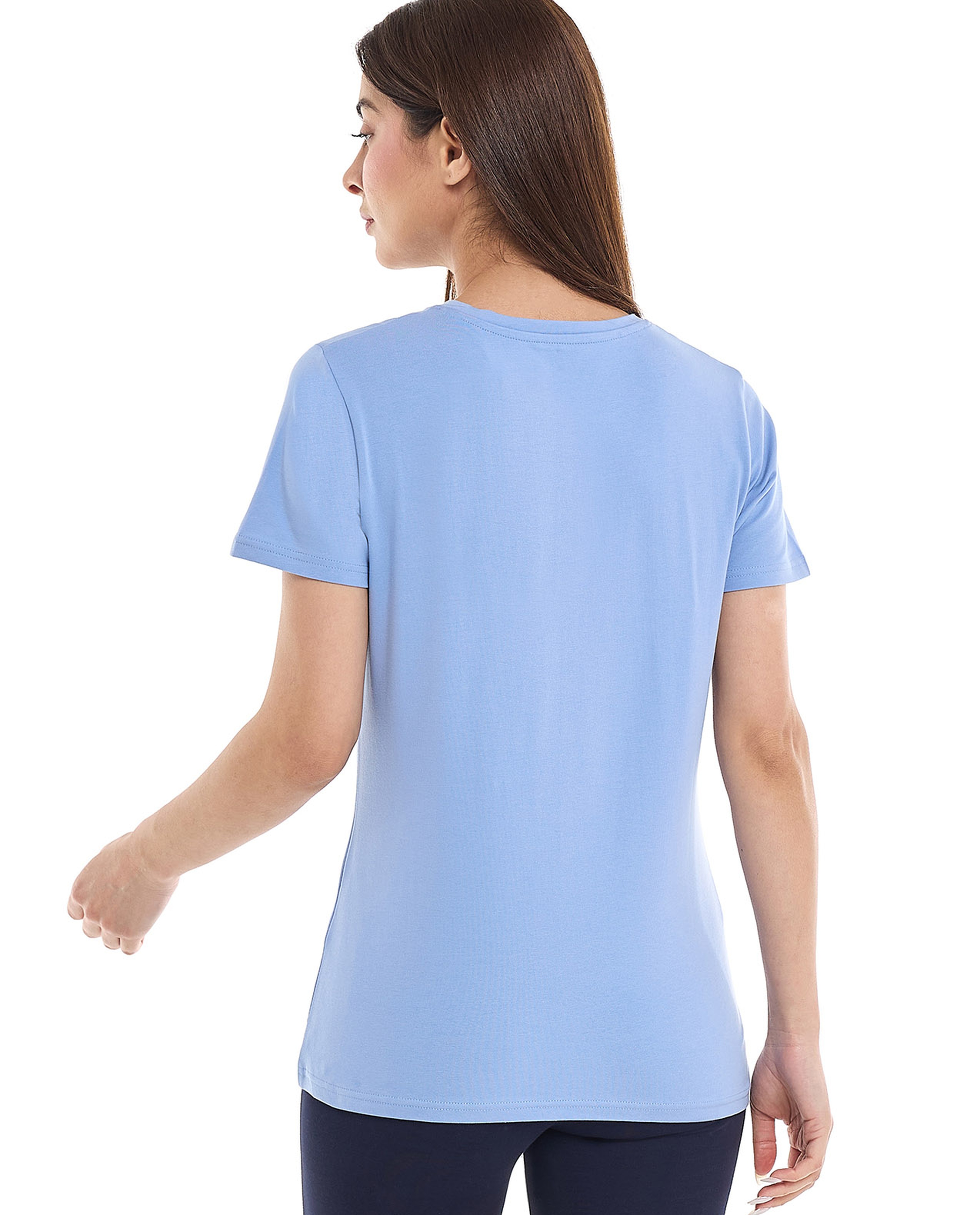Solid T-Shirt with Crew Neck and Short Sleeves