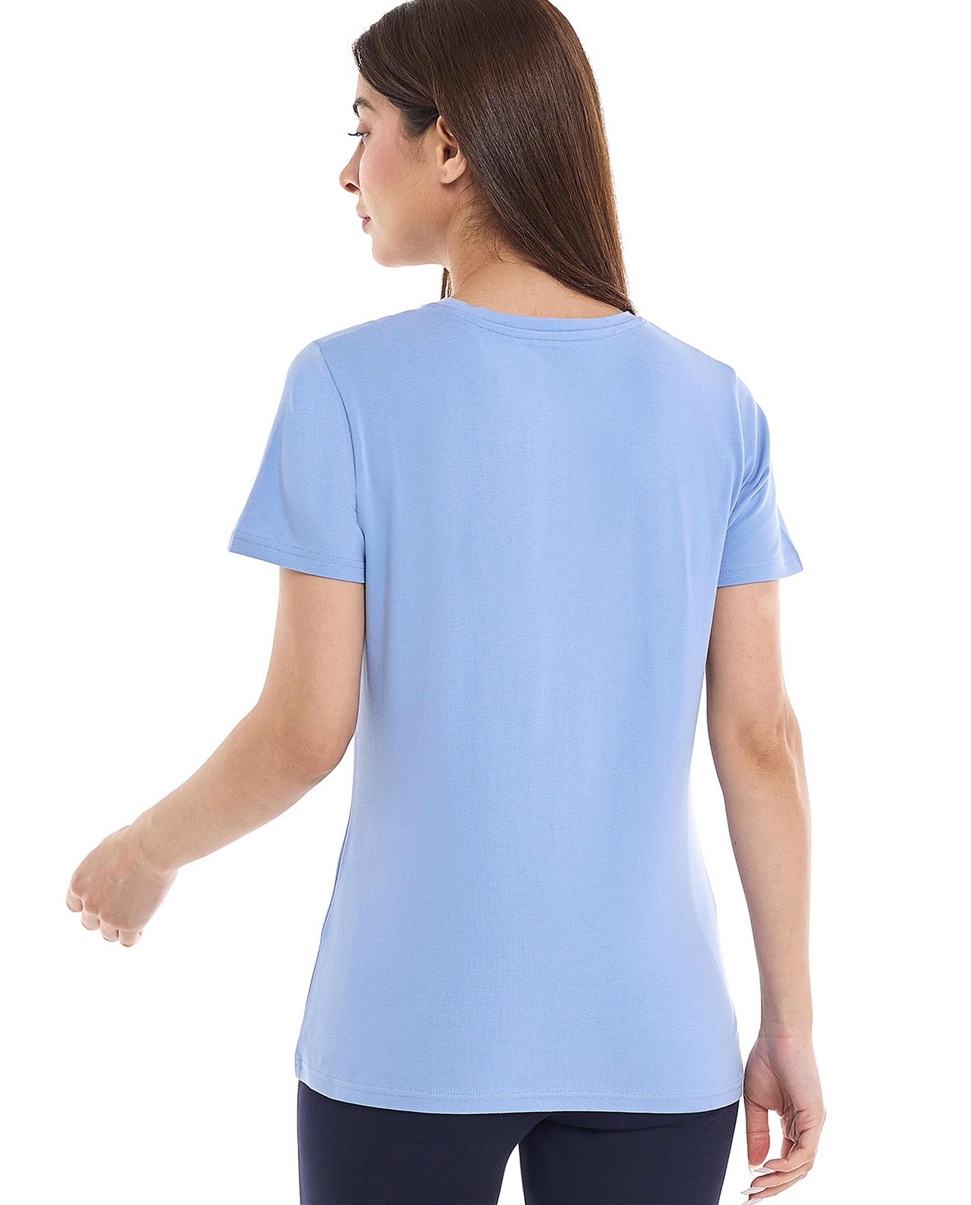 Solid T-Shirt with Crew Neck and Short Sleeves
