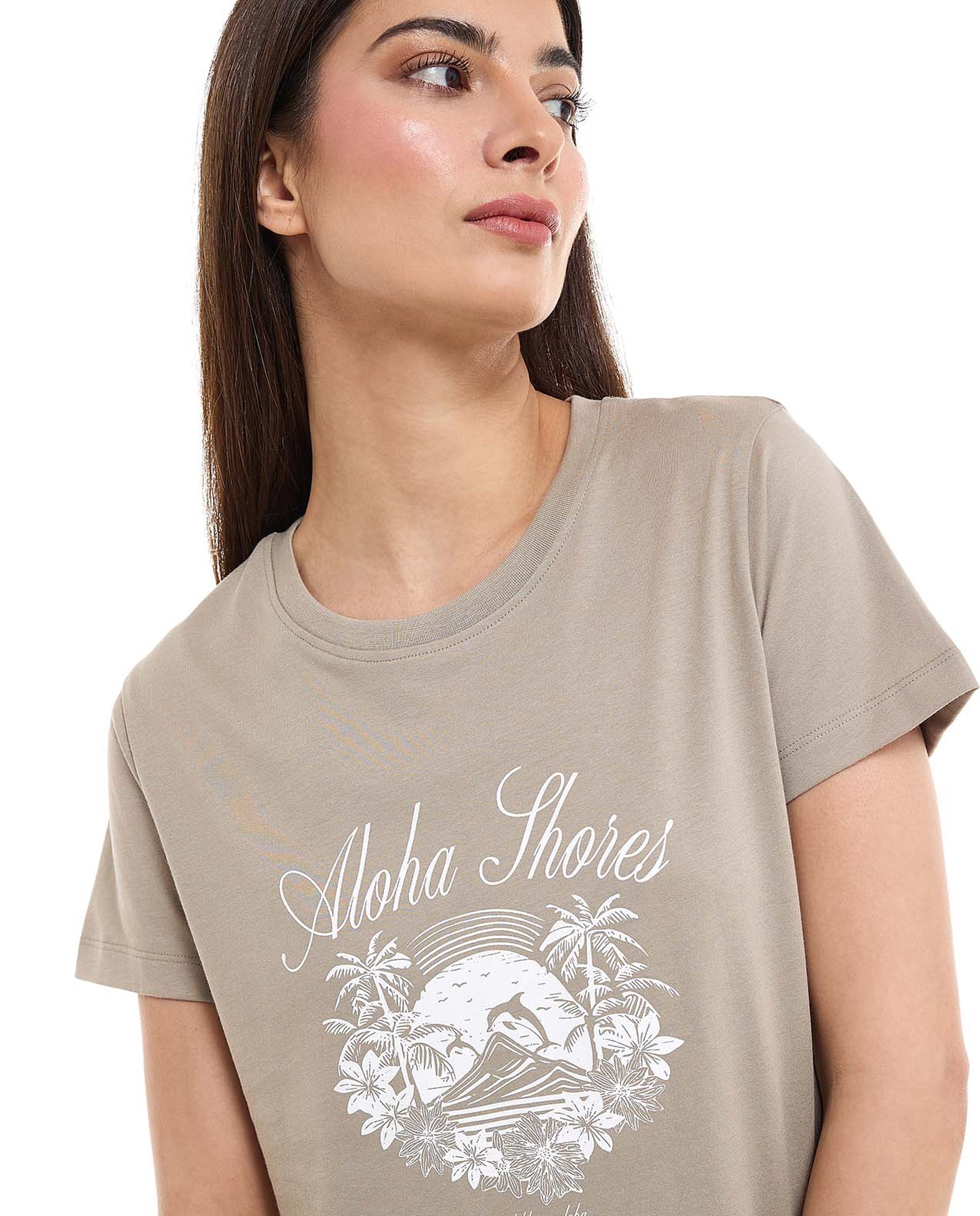Printed T-Shirt with Crew Neck and Short Sleeves