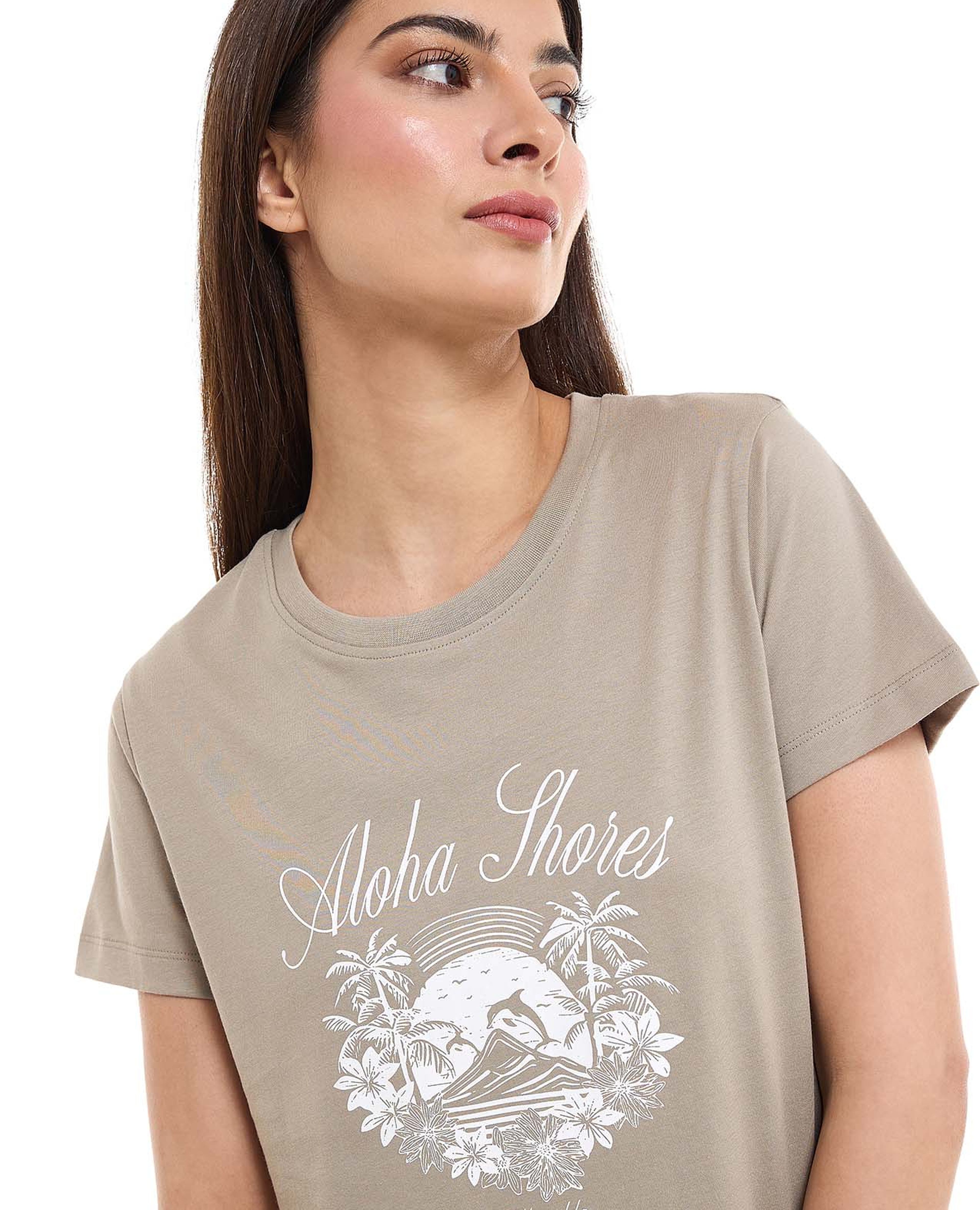 Printed T-Shirt with Crew Neck and Short Sleeves