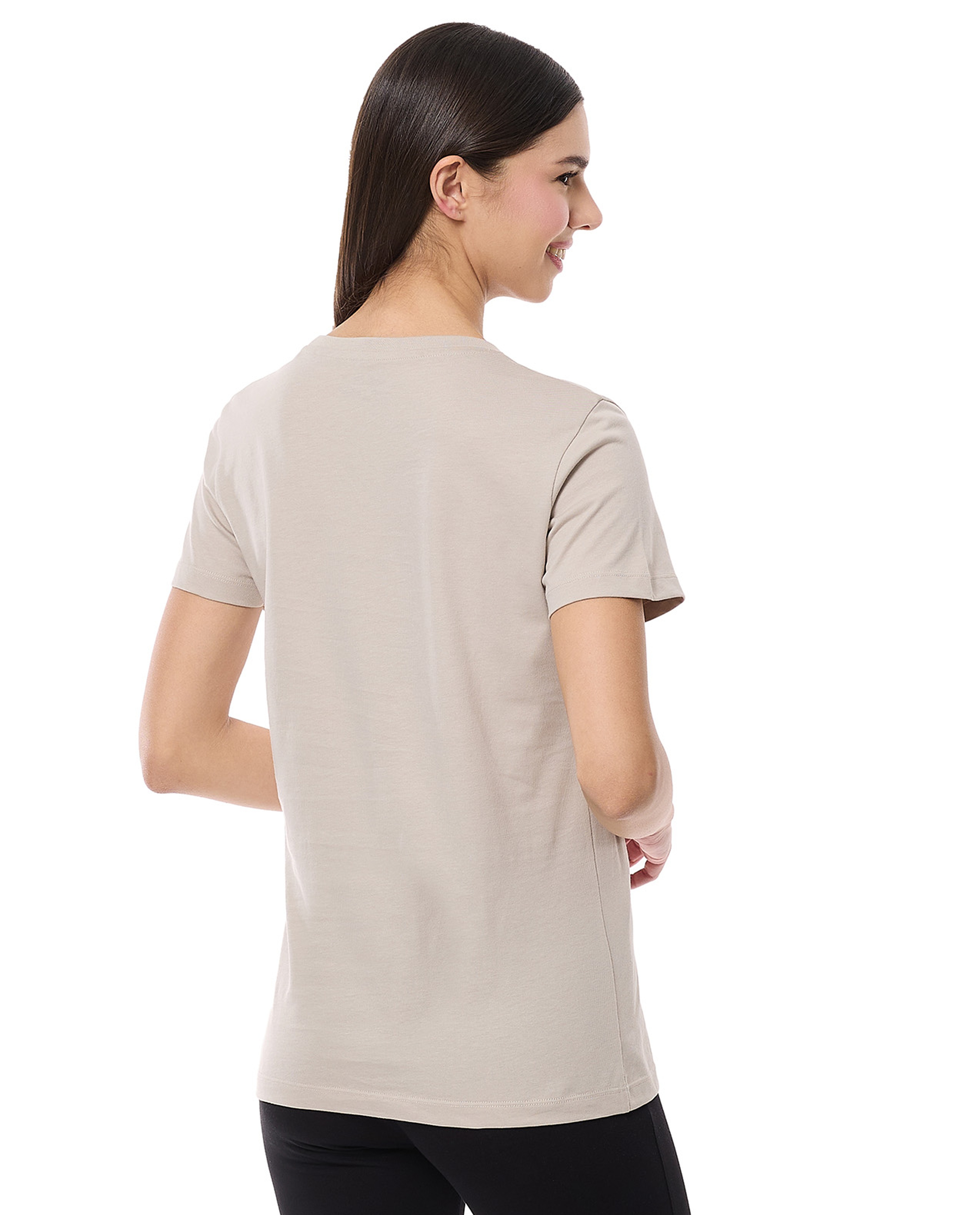 Typography Print T-Shirt with Crew Neck and Short Sleeves