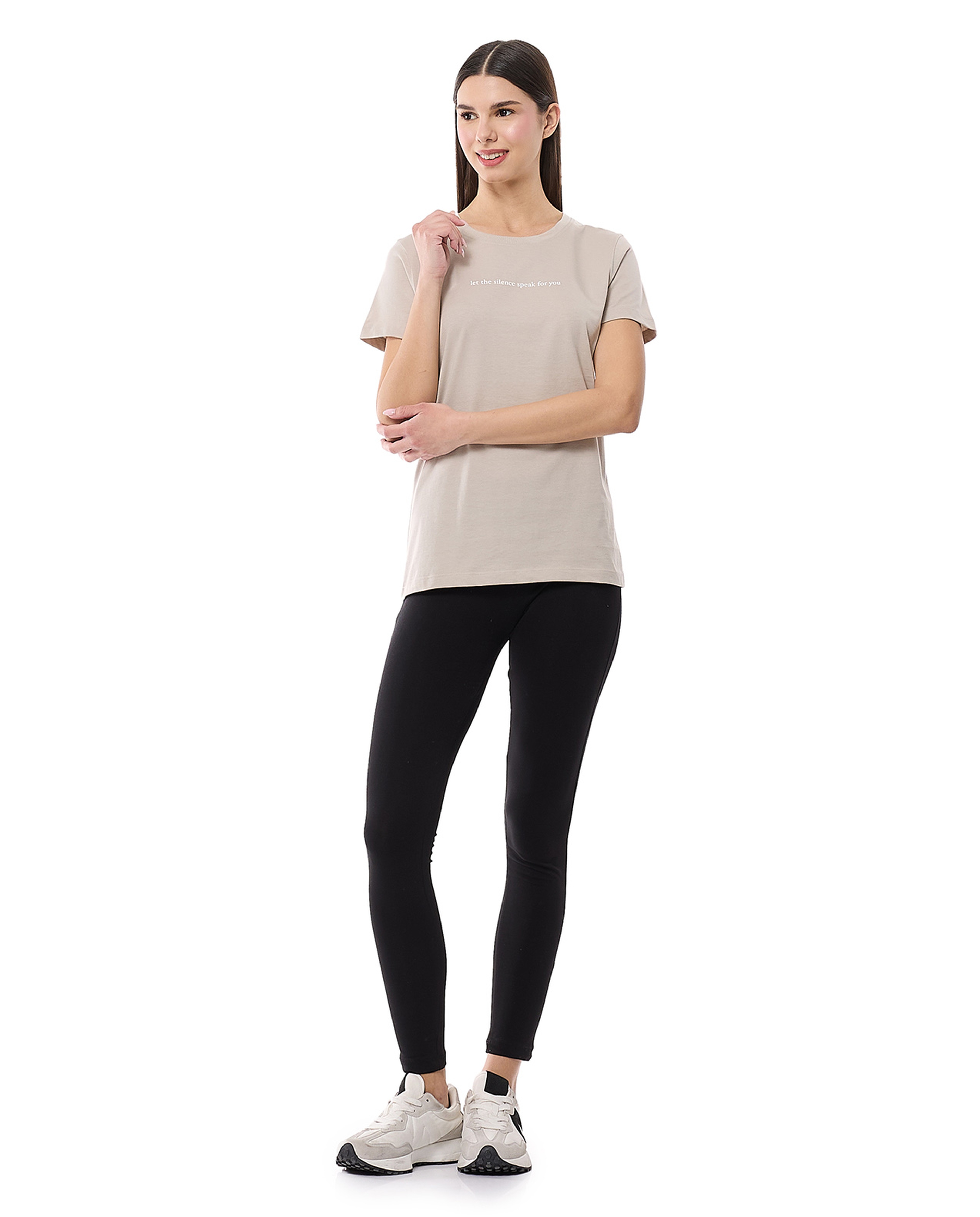 Typography Print T-Shirt with Crew Neck and Short Sleeves