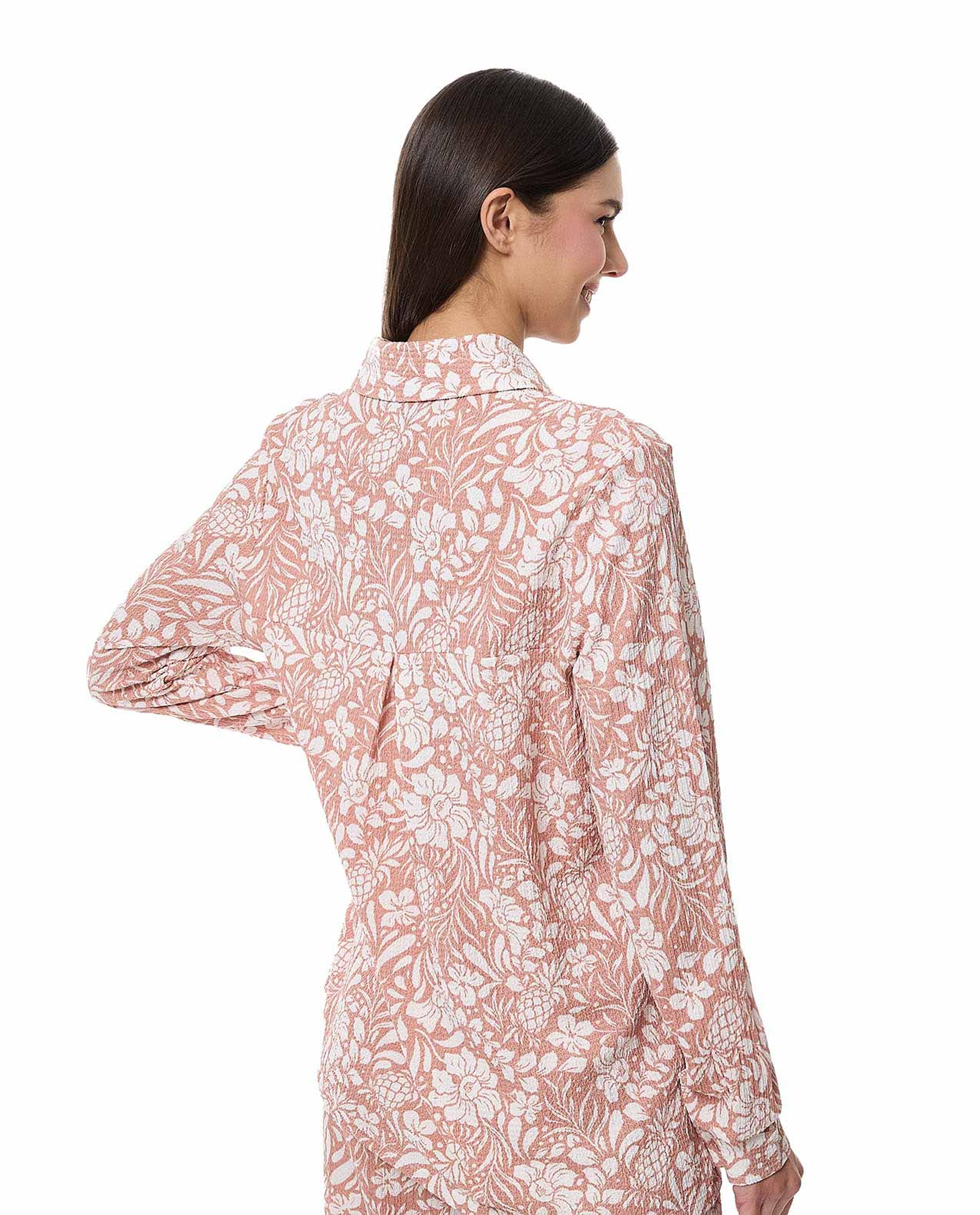 Printed Shirt Tunic with Long Sleeves