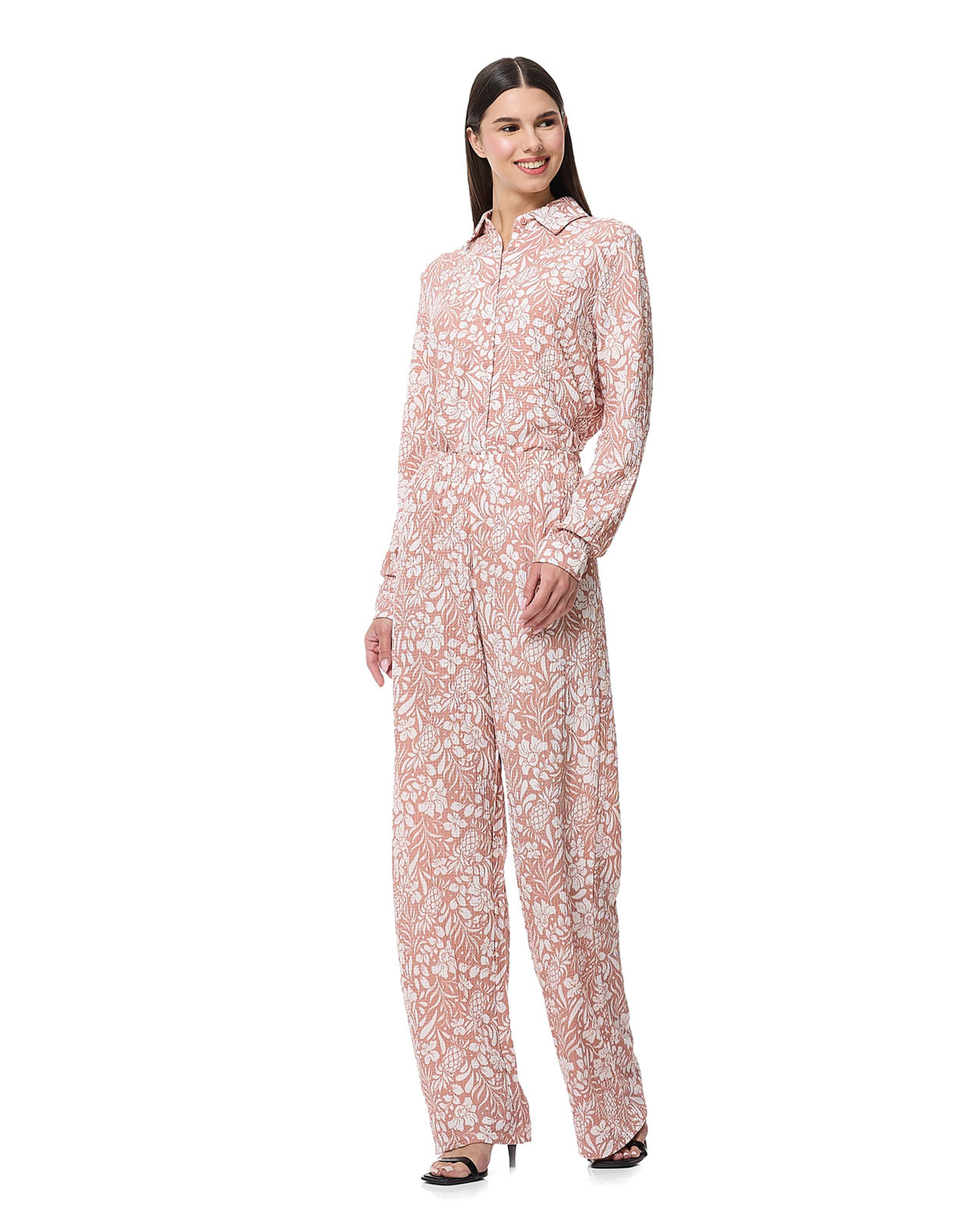 Printed Shirt Tunic with Long Sleeves