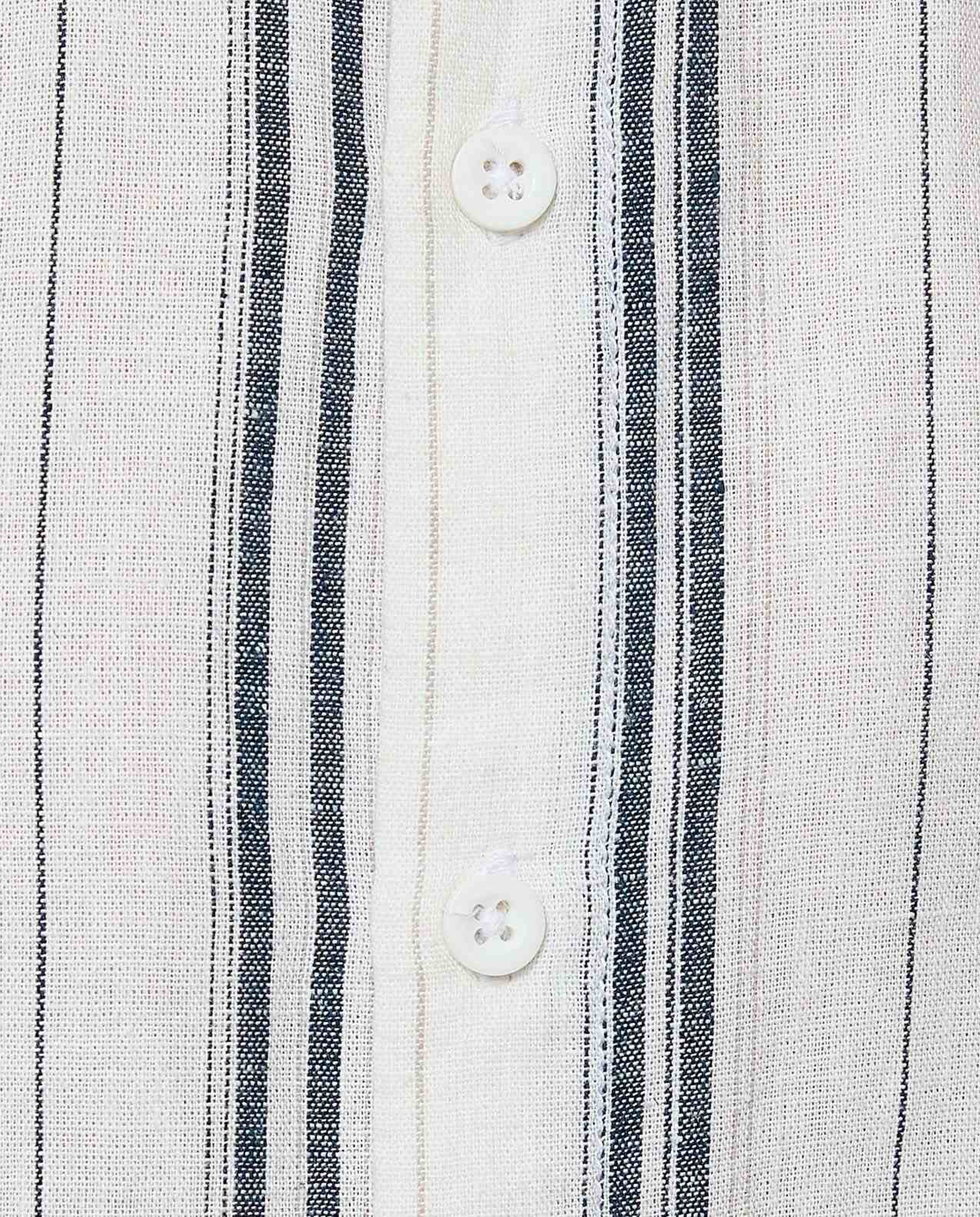 Striped Shirt with Mandarin Collar and Long Sleeves