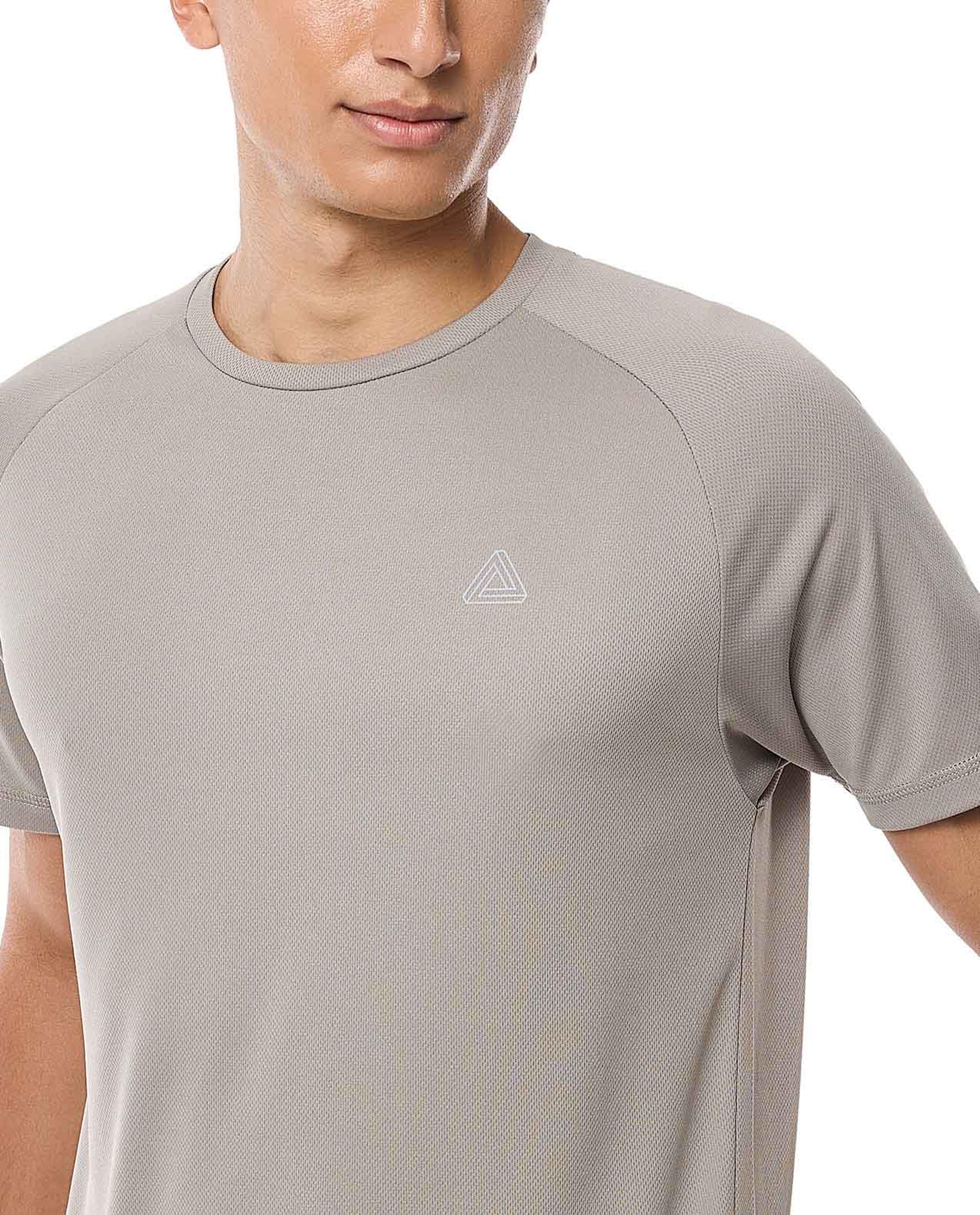 Logo Detail Active T-Shirt with Crew Neck and Short Sleeves