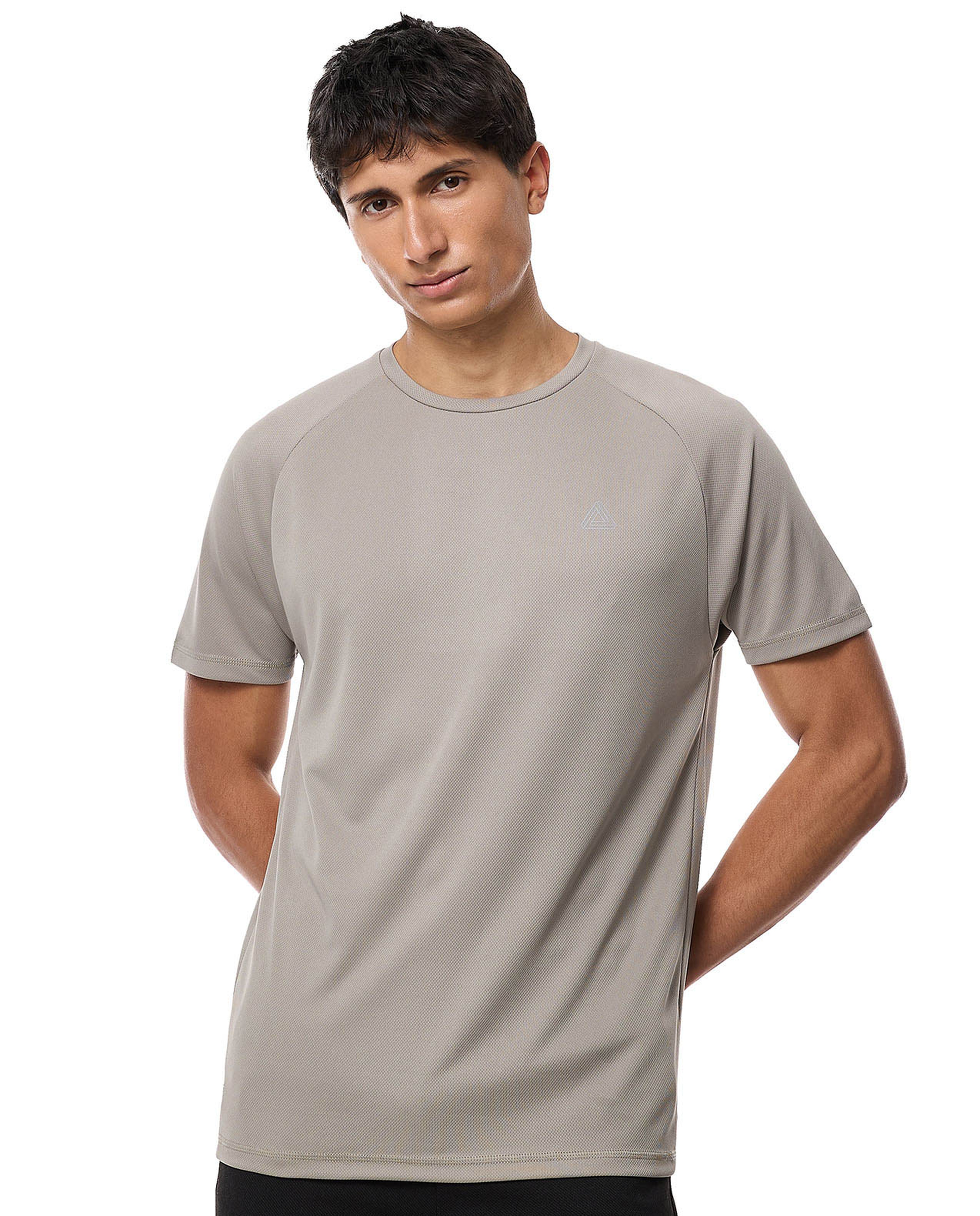 Logo Detail Active T-Shirt with Crew Neck and Short Sleeves