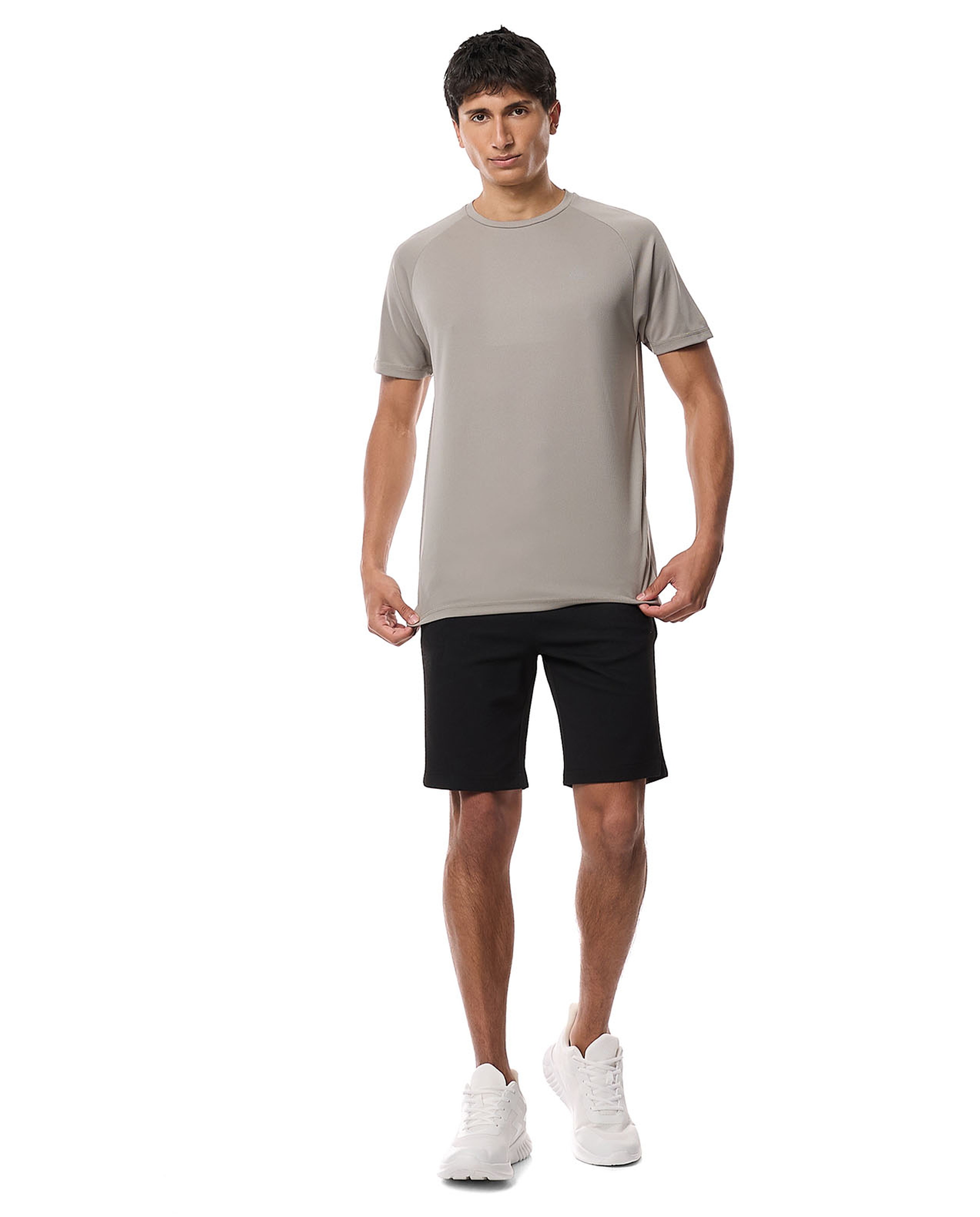 Logo Detail Active T-Shirt with Crew Neck and Short Sleeves