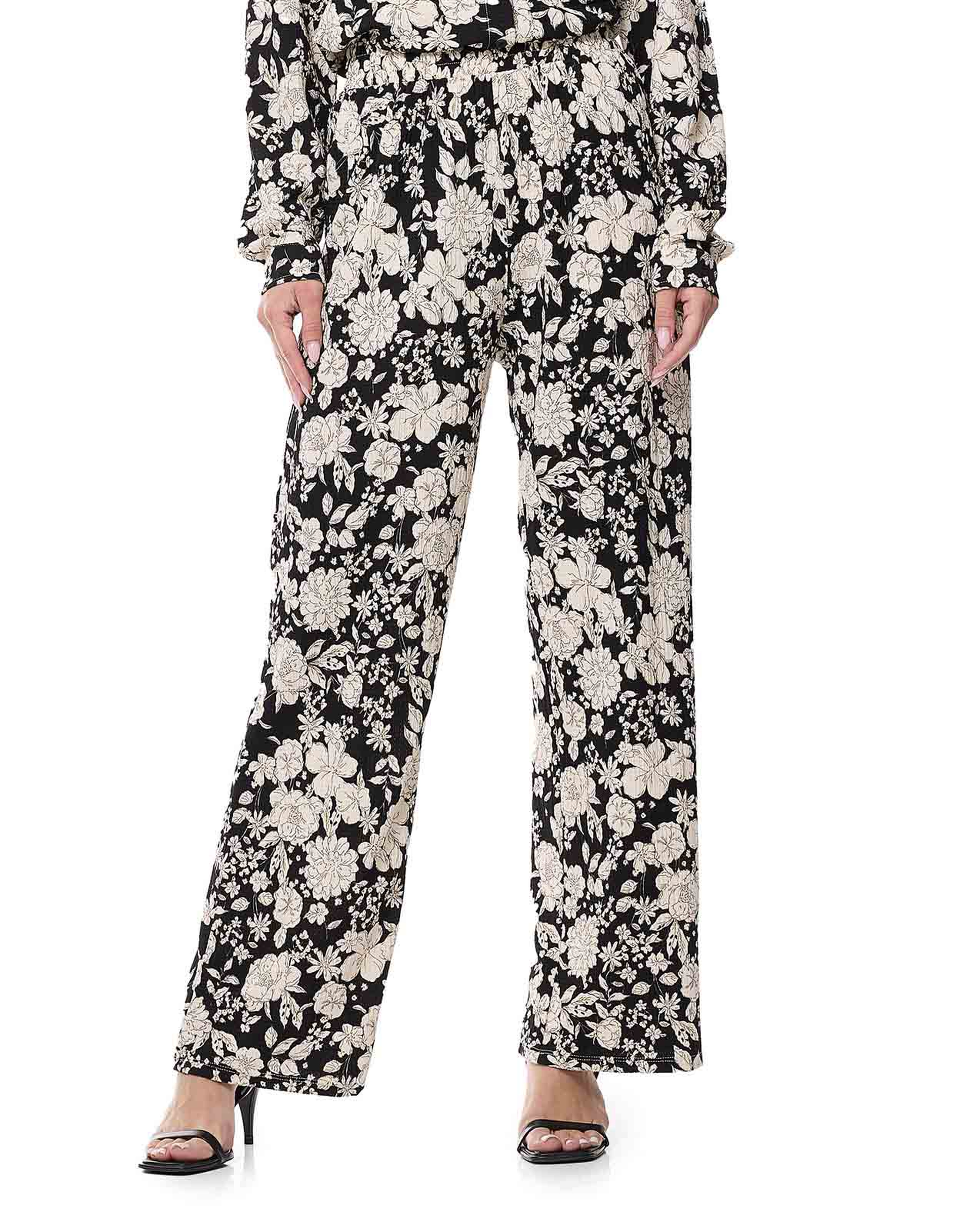 Printed Straight Fit Pants with Elastic Waist