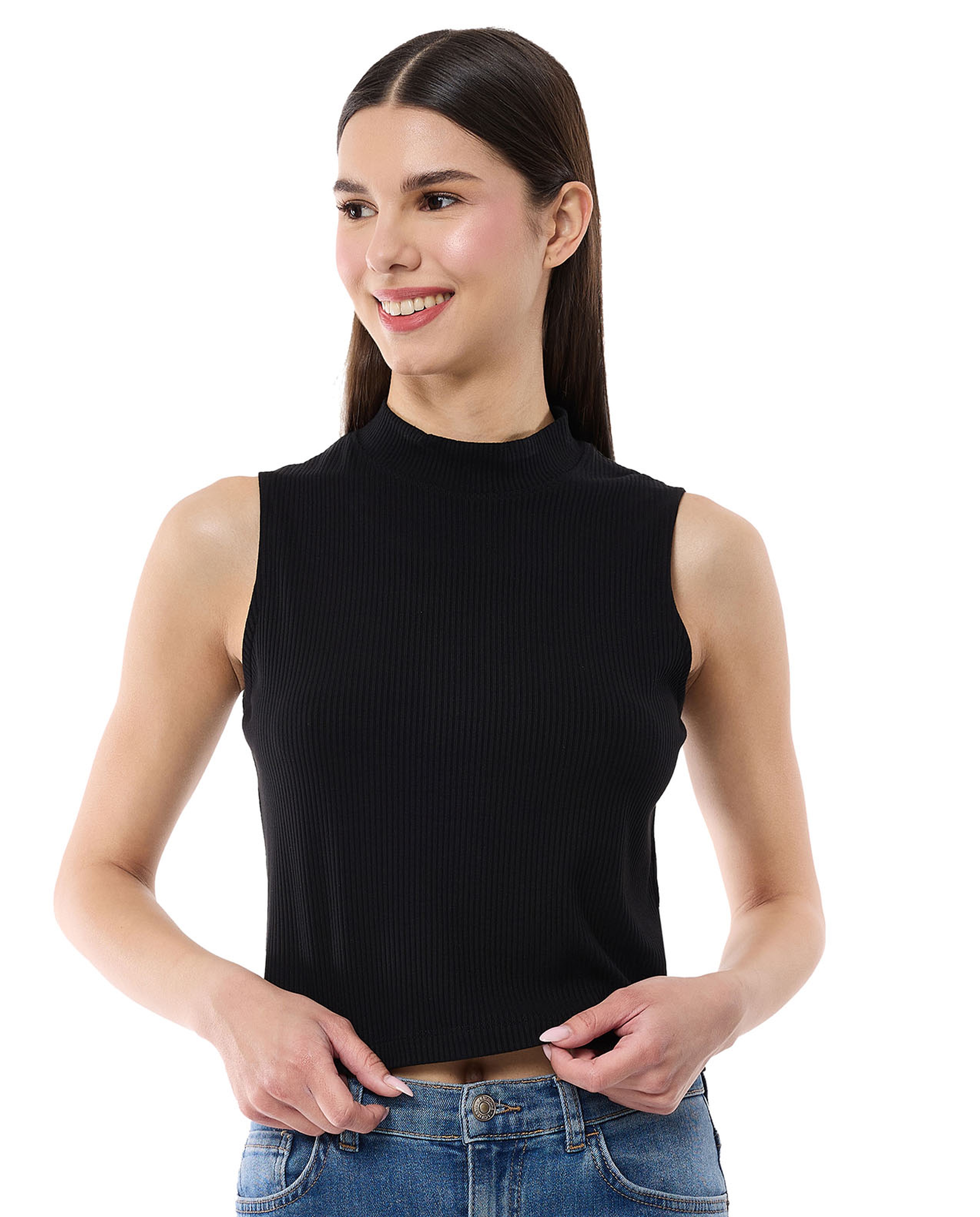 Ribbed Sleeveless Top