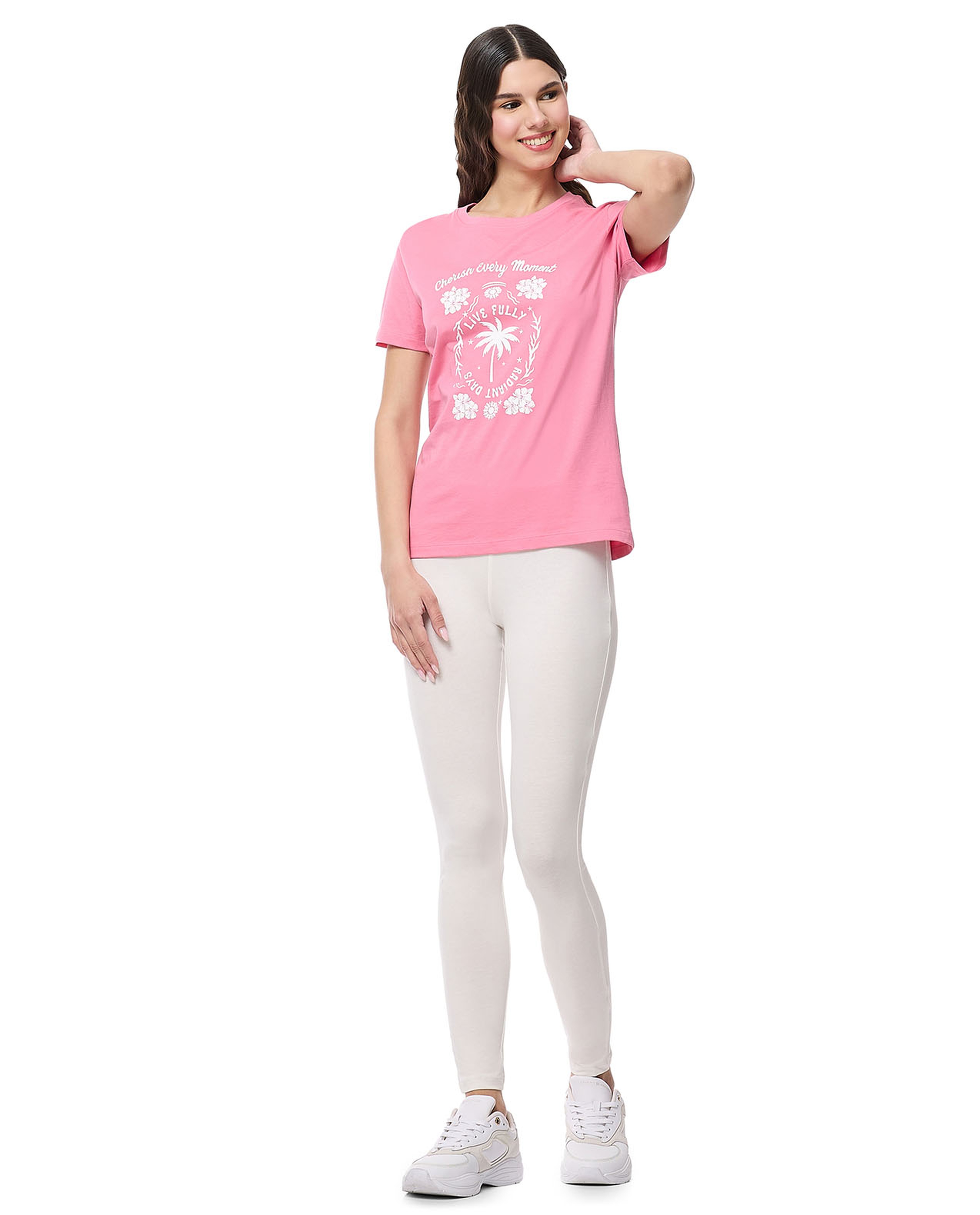 Printed T-Shirt with Crew Neck and Short Sleeves