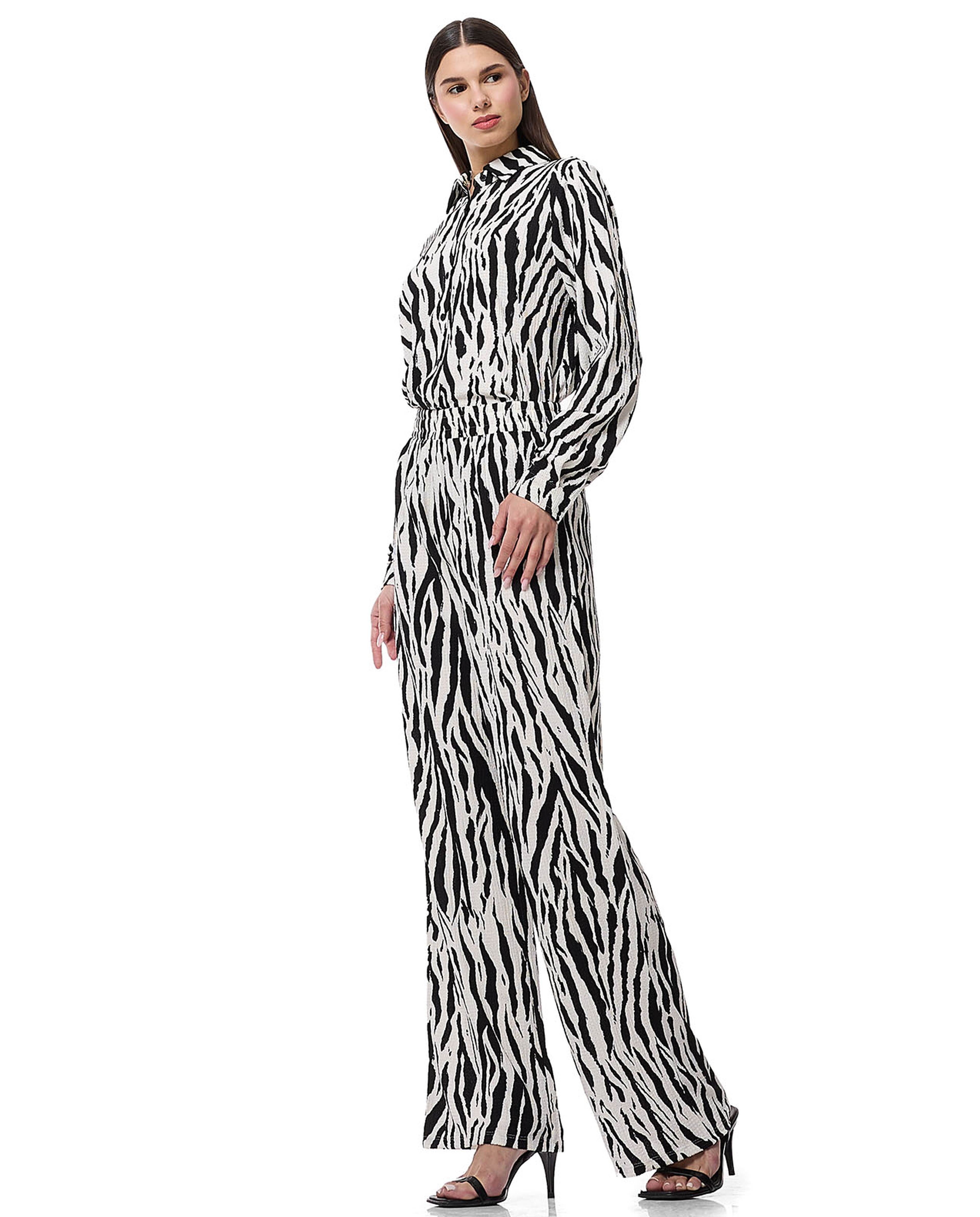 Printed Straight Fit Pants with Elastic Waist