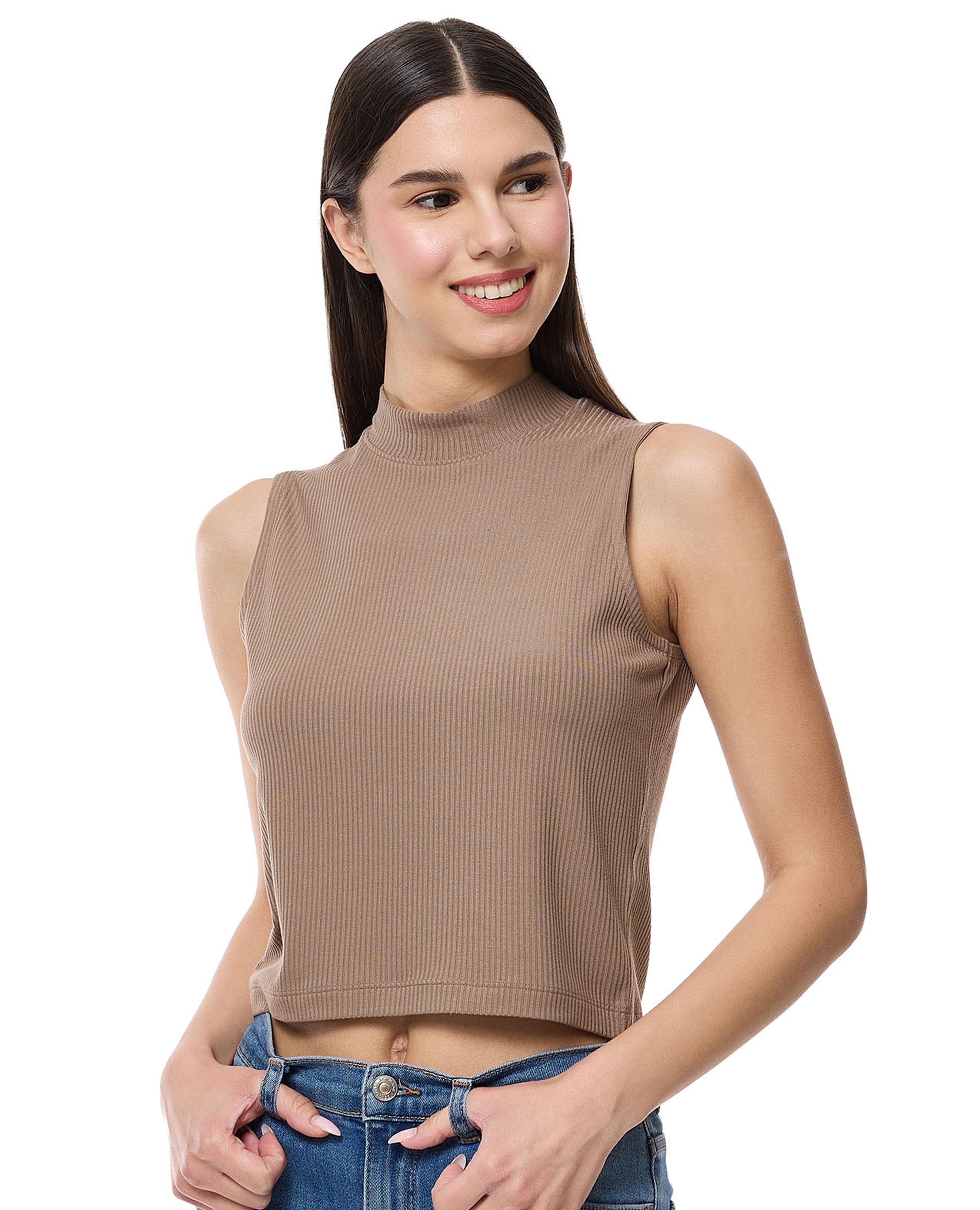Ribbed Sleeveless Top