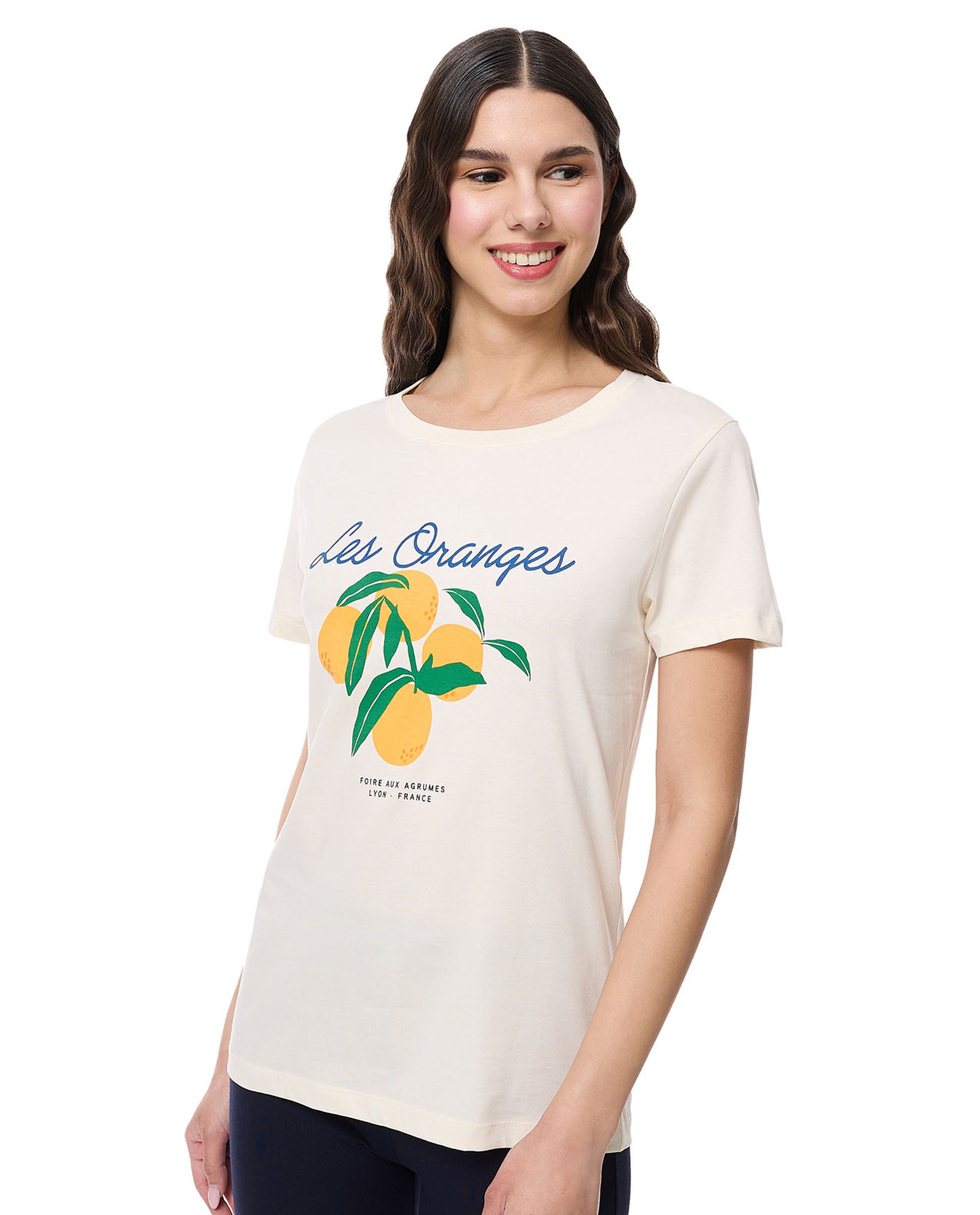 Printed T-Shirt with Crew Neck and Short Sleeves