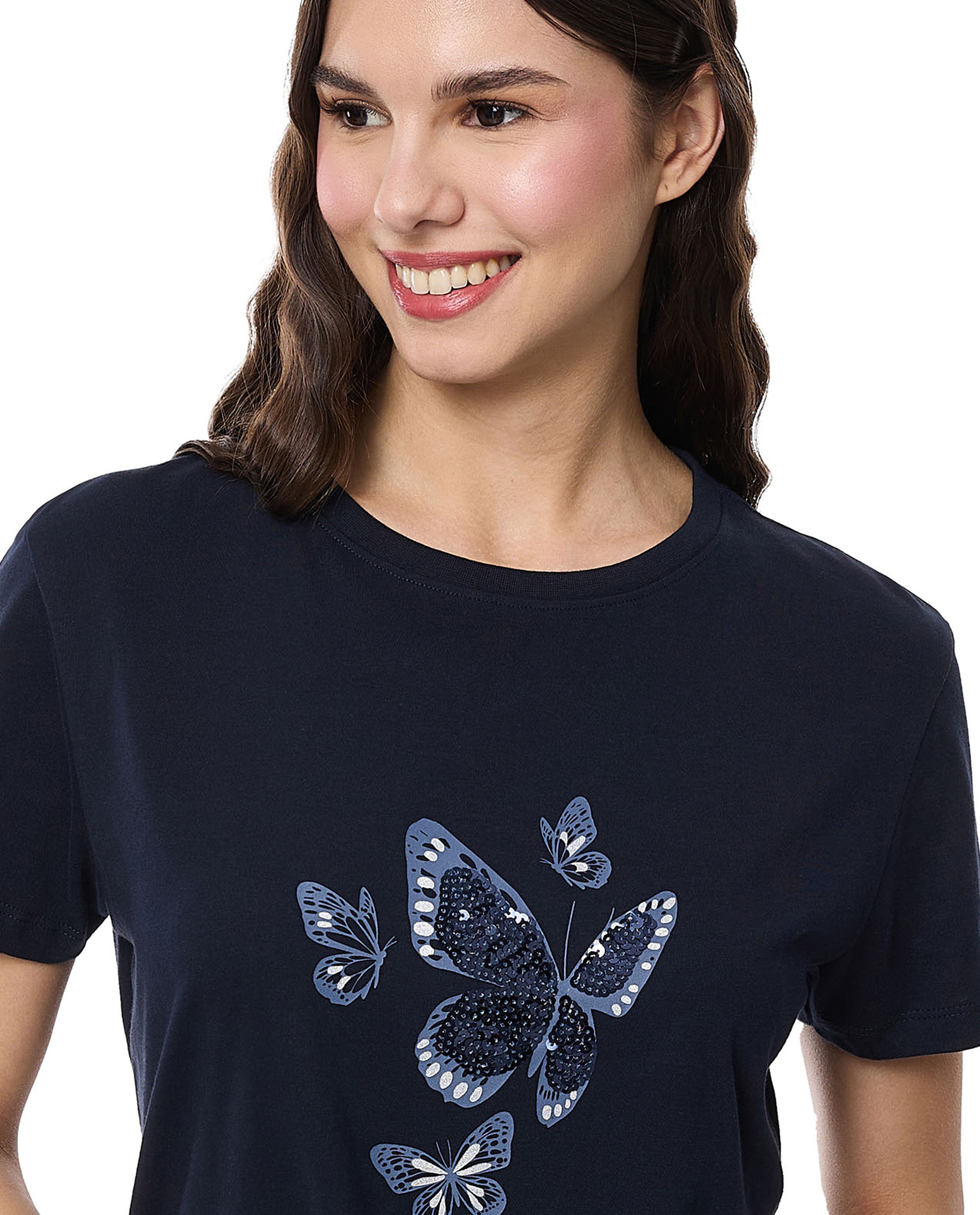 Printed T-Shirt with Crew Neck and Short Sleeves