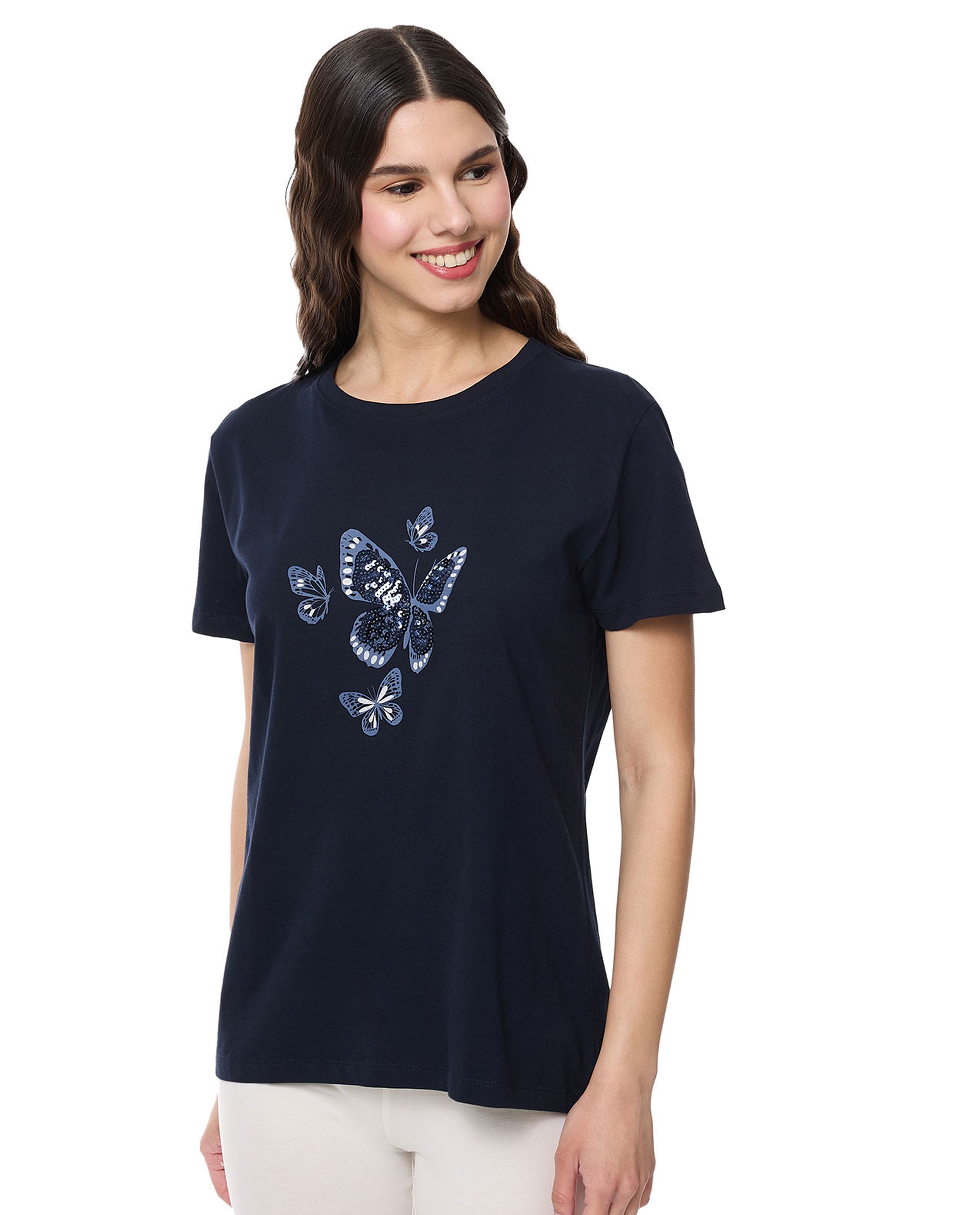 Printed T-Shirt with Crew Neck and Short Sleeves