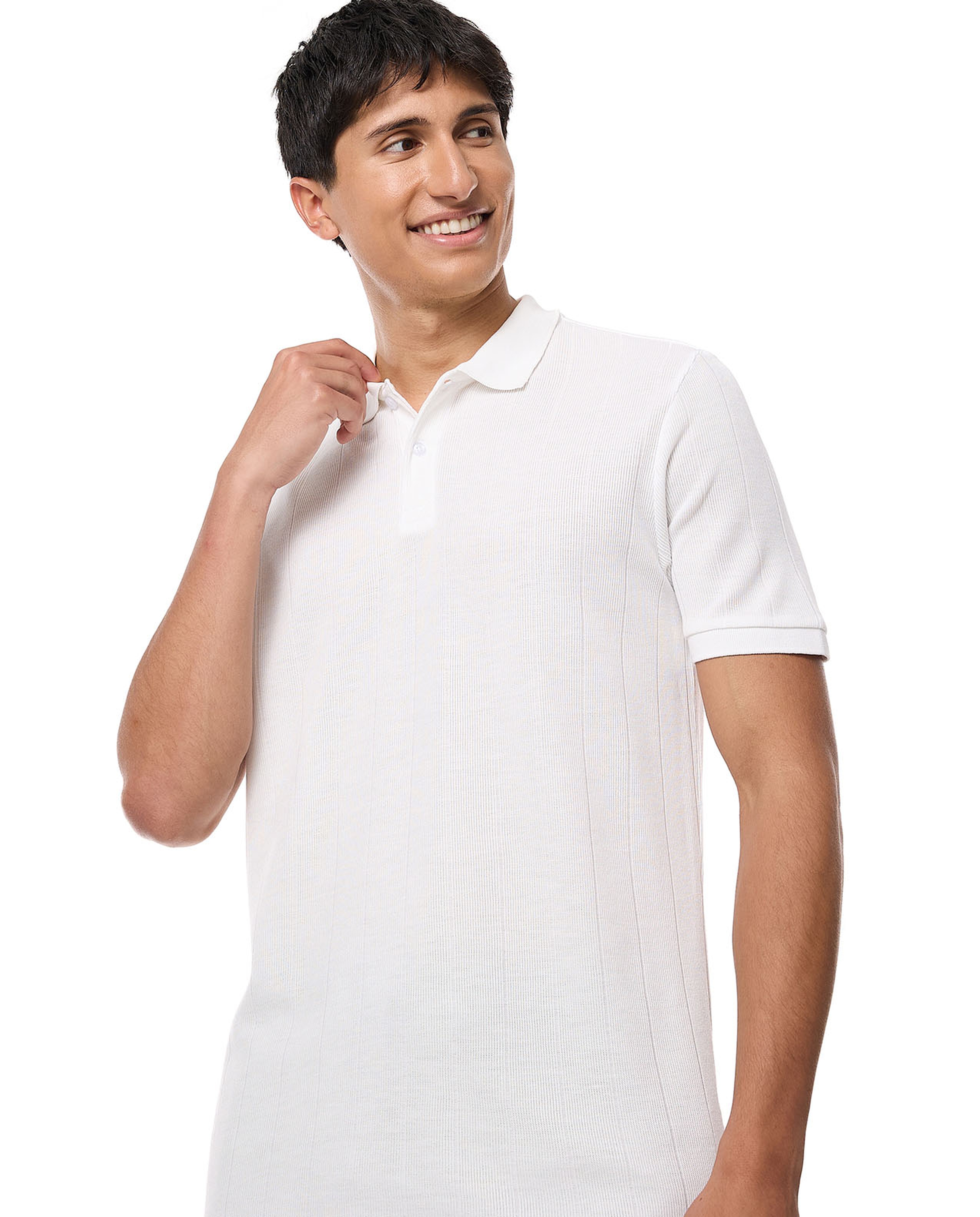 Knitted Polo T-Shirt with Short Sleeves