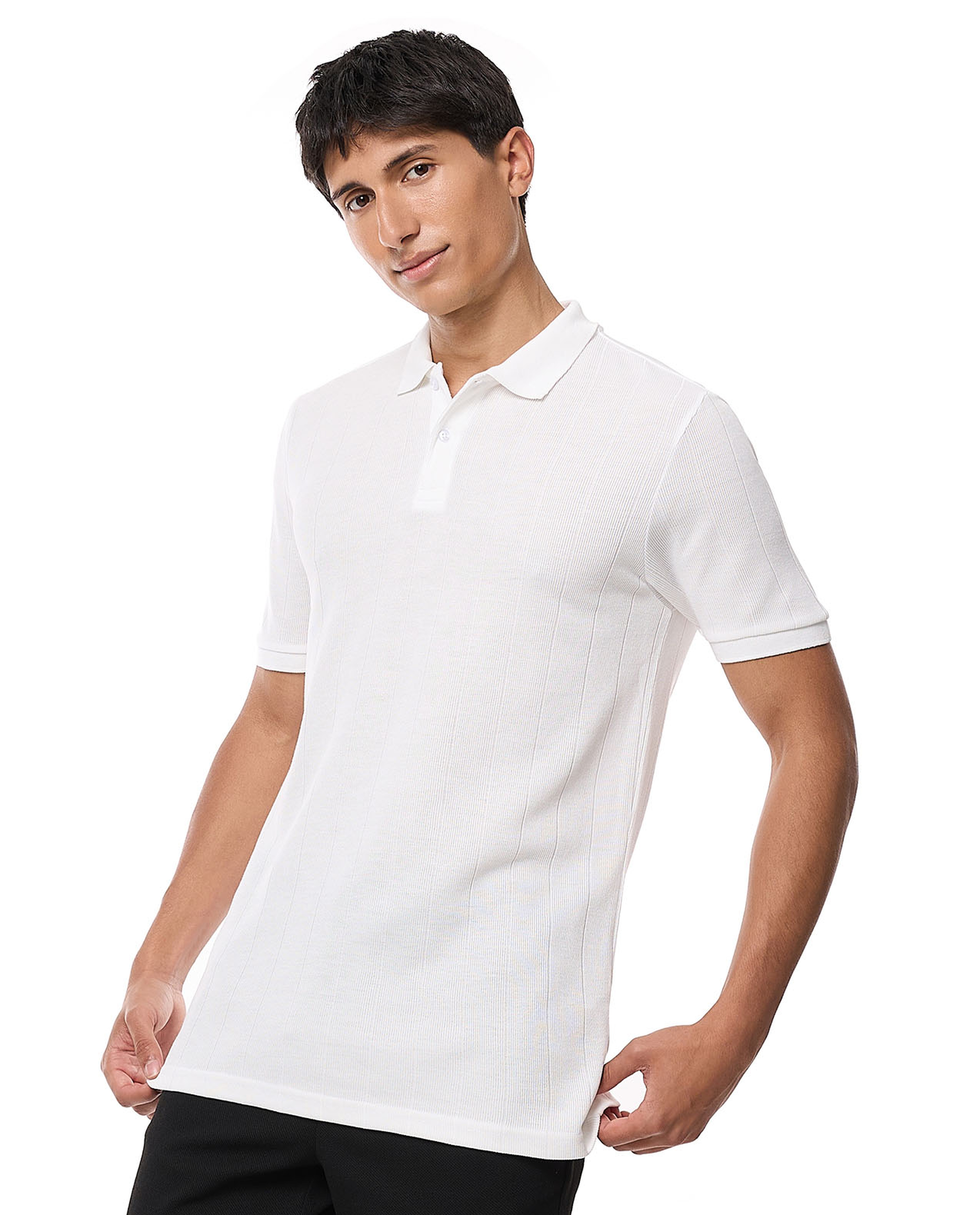 Knitted Polo T-Shirt with Short Sleeves
