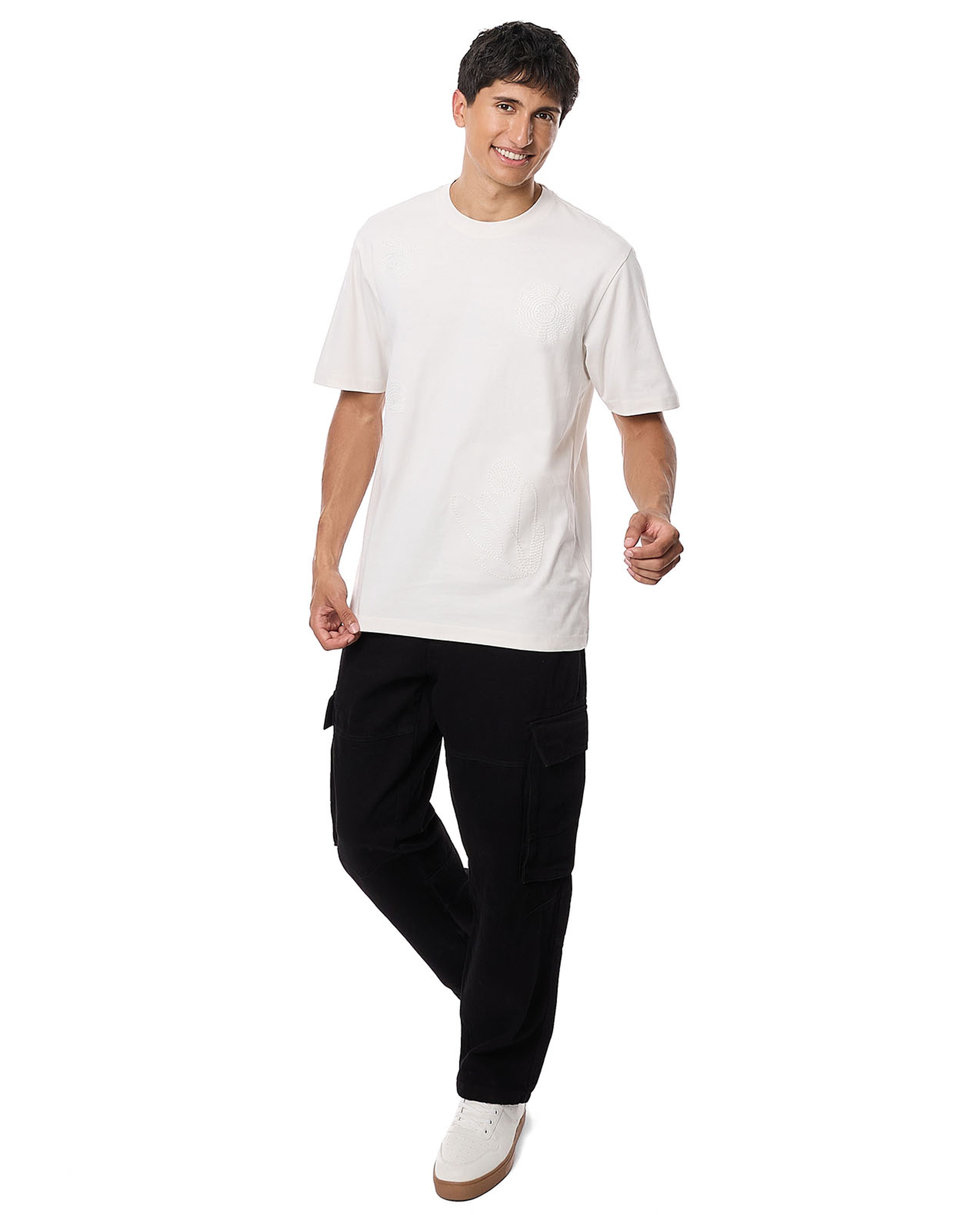 Solid T-Shirt with Crew Neck and Short Sleeves