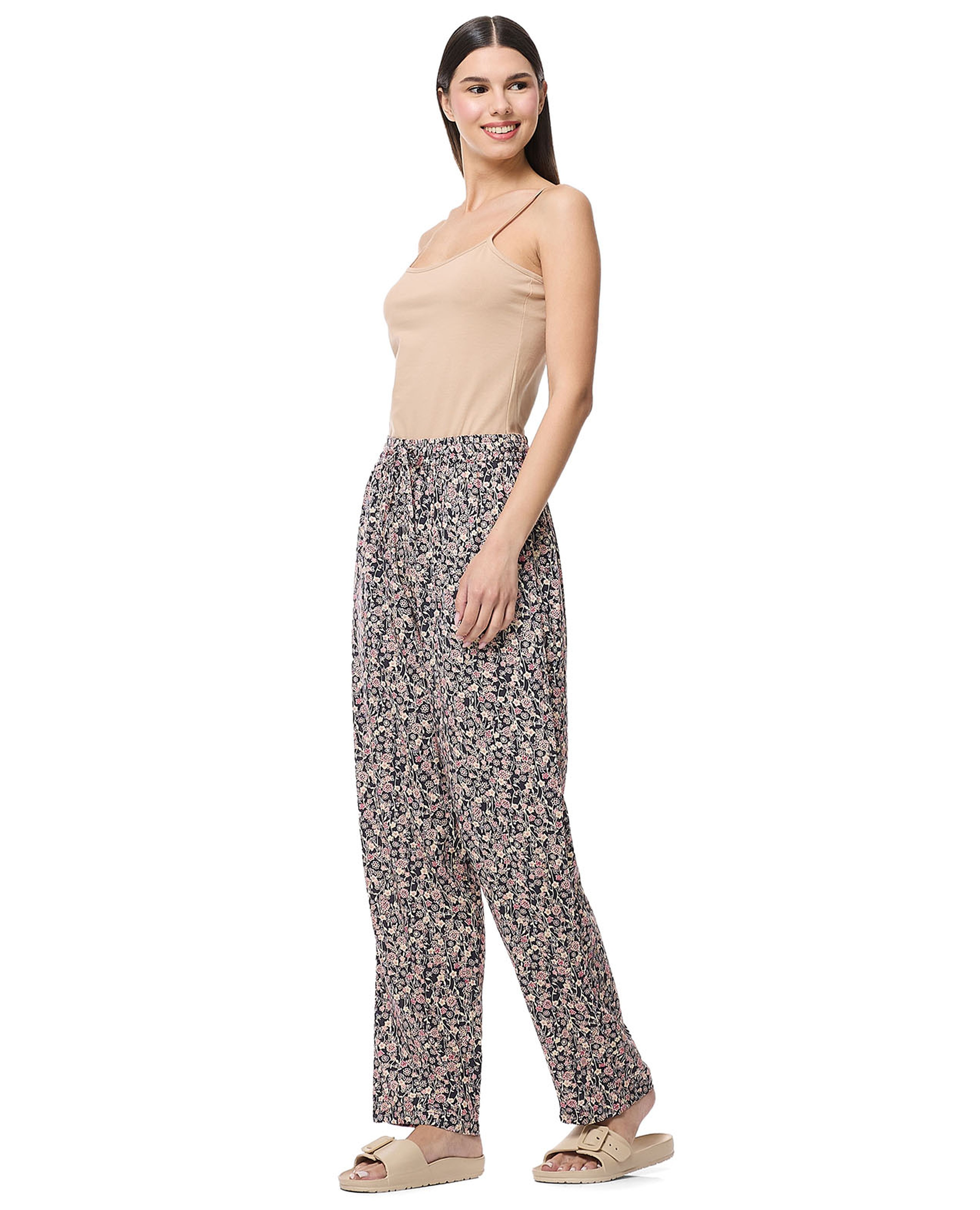 Printed Pyjama Pants with Drawstring Waist