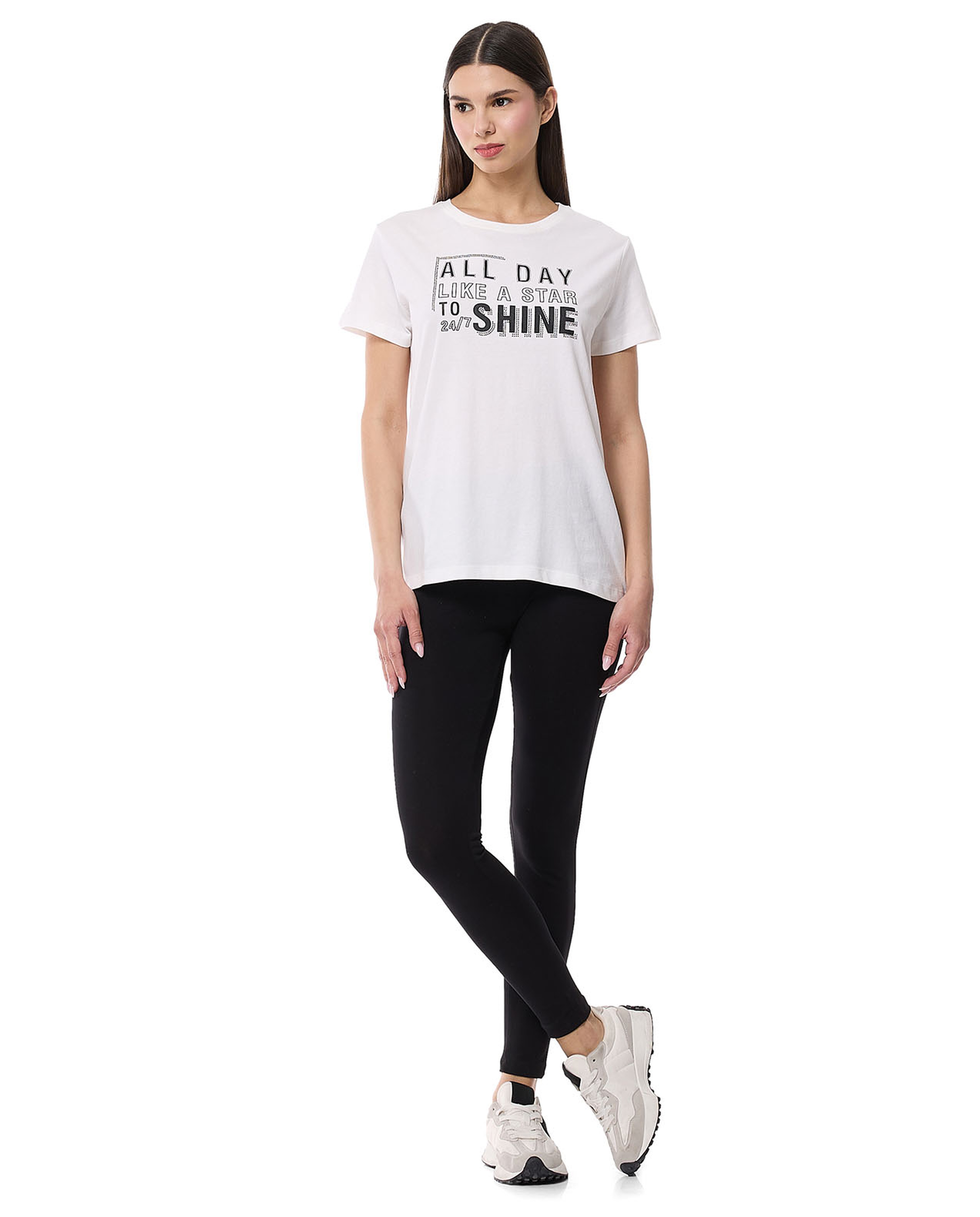 Printed T-Shirt with Crew Neck and Short Sleeves