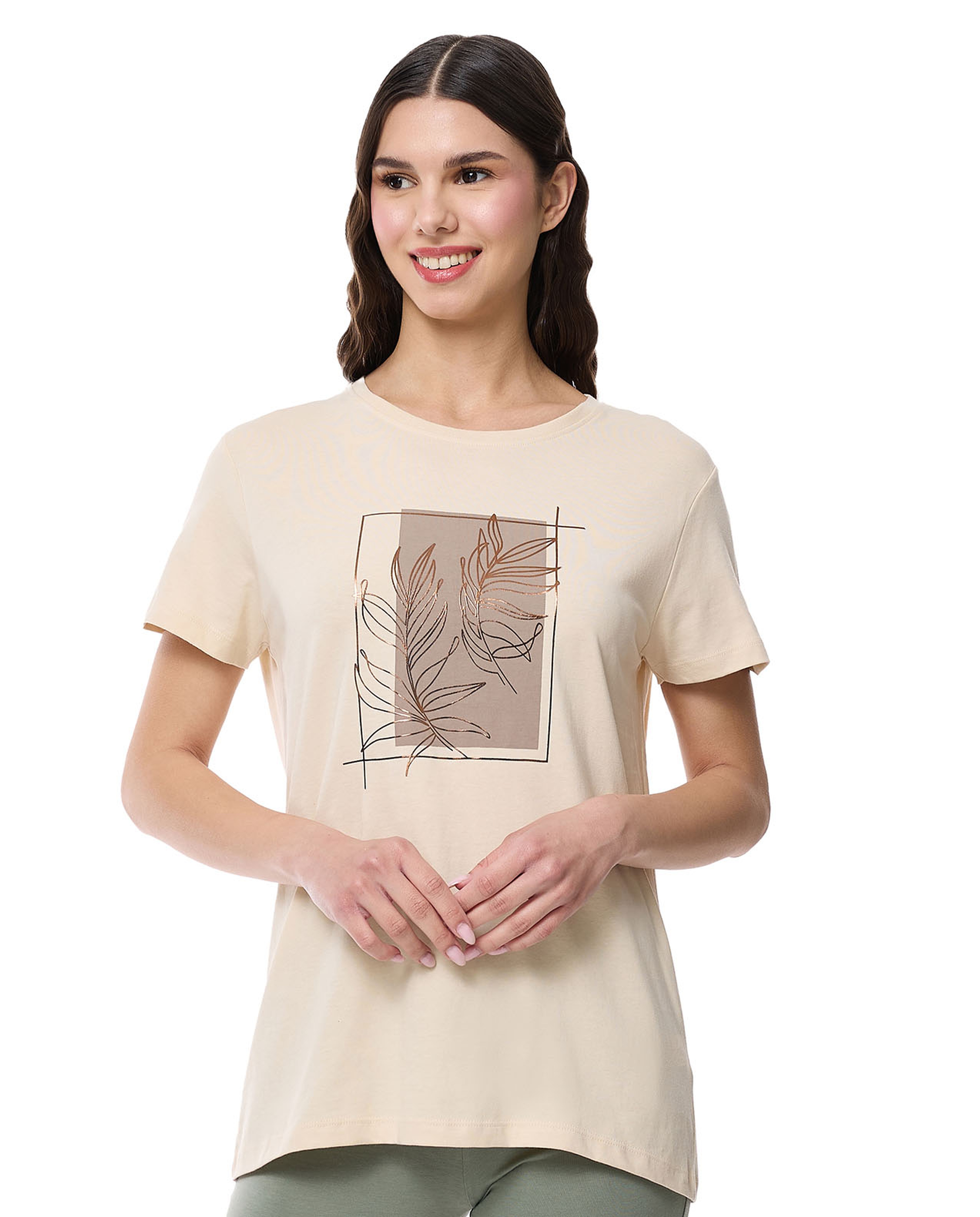 Printed T-Shirt with Crew Neck and Short Sleeves