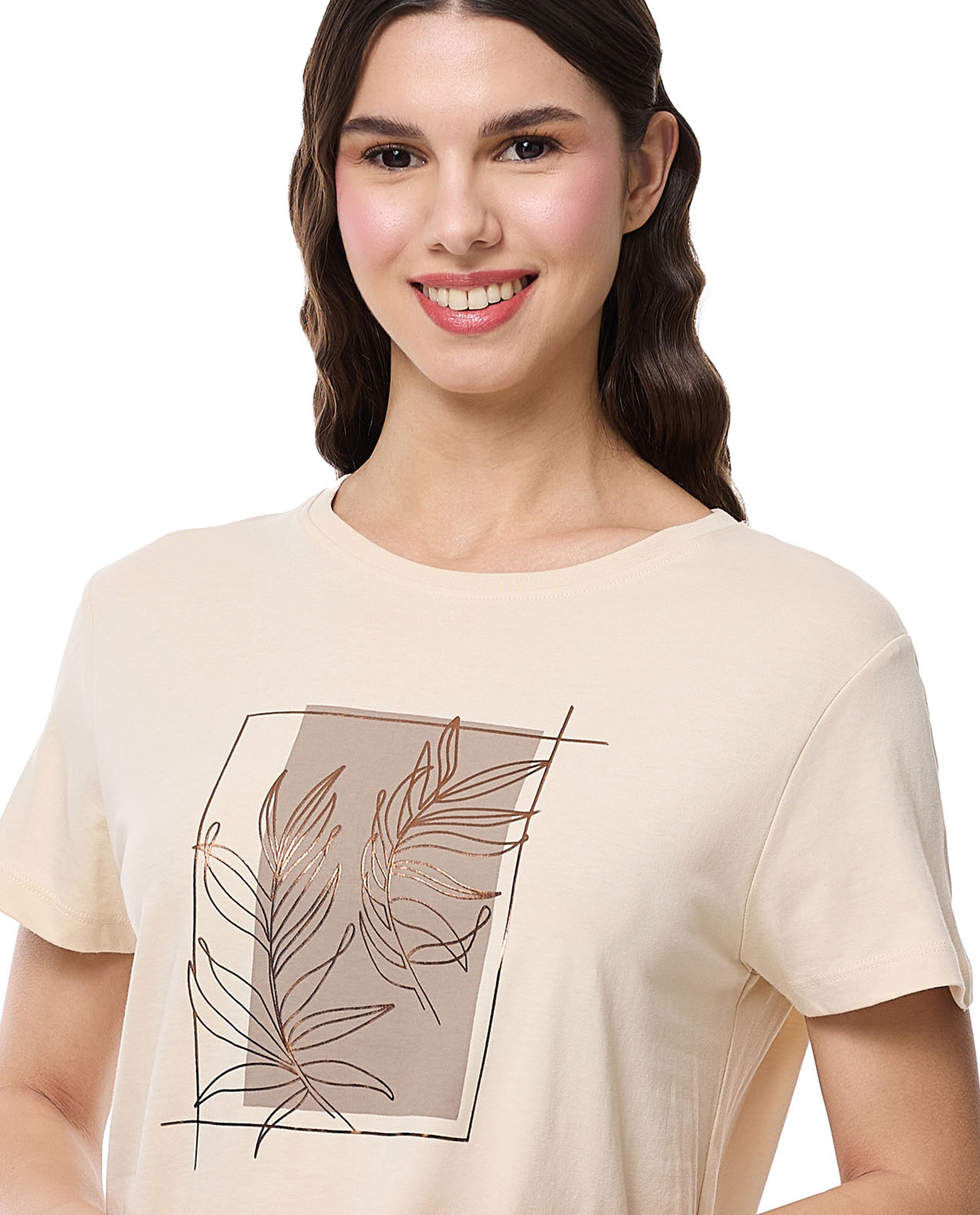 Printed T-Shirt with Crew Neck and Short Sleeves