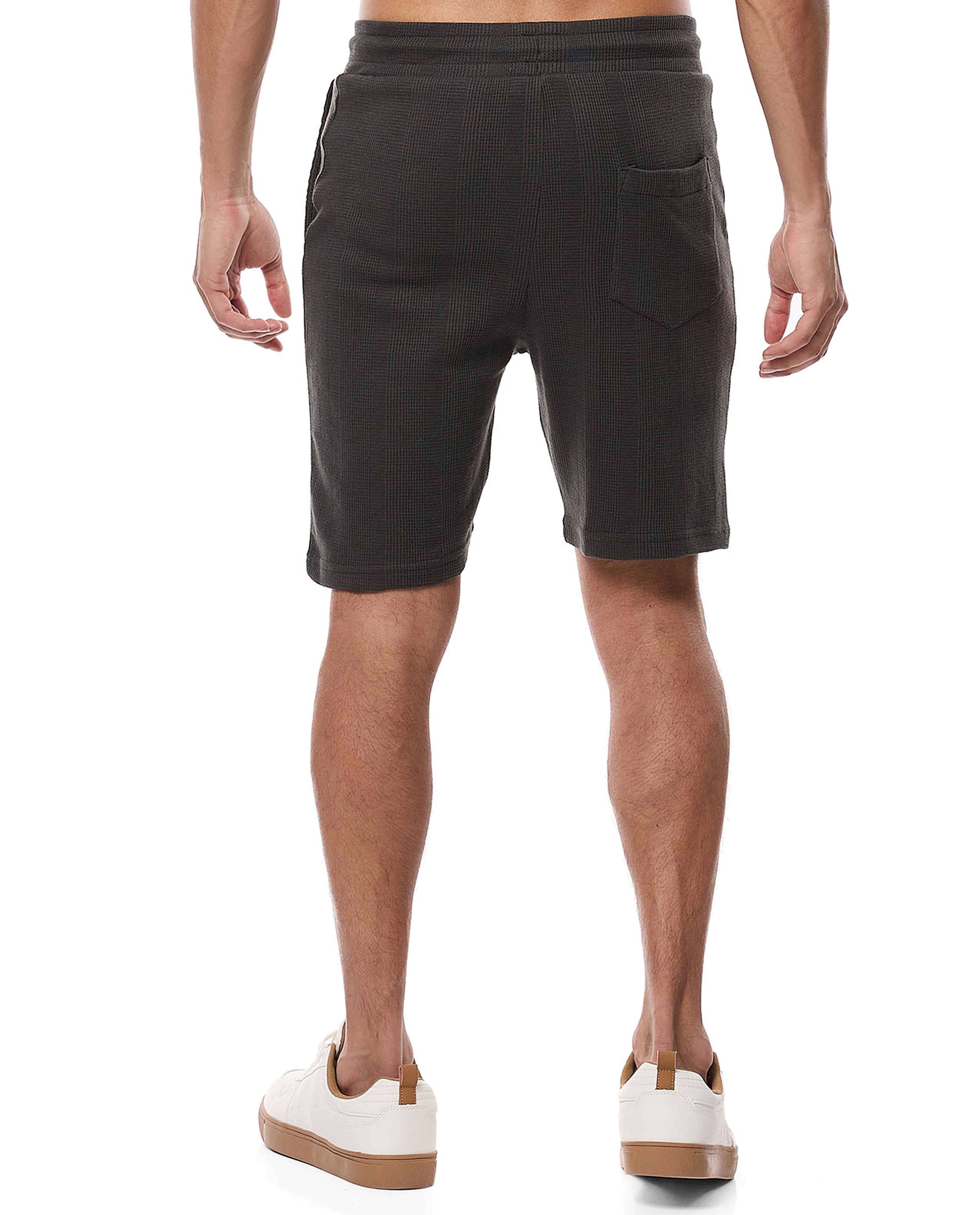 Textured Shorts with Drawstring Waist