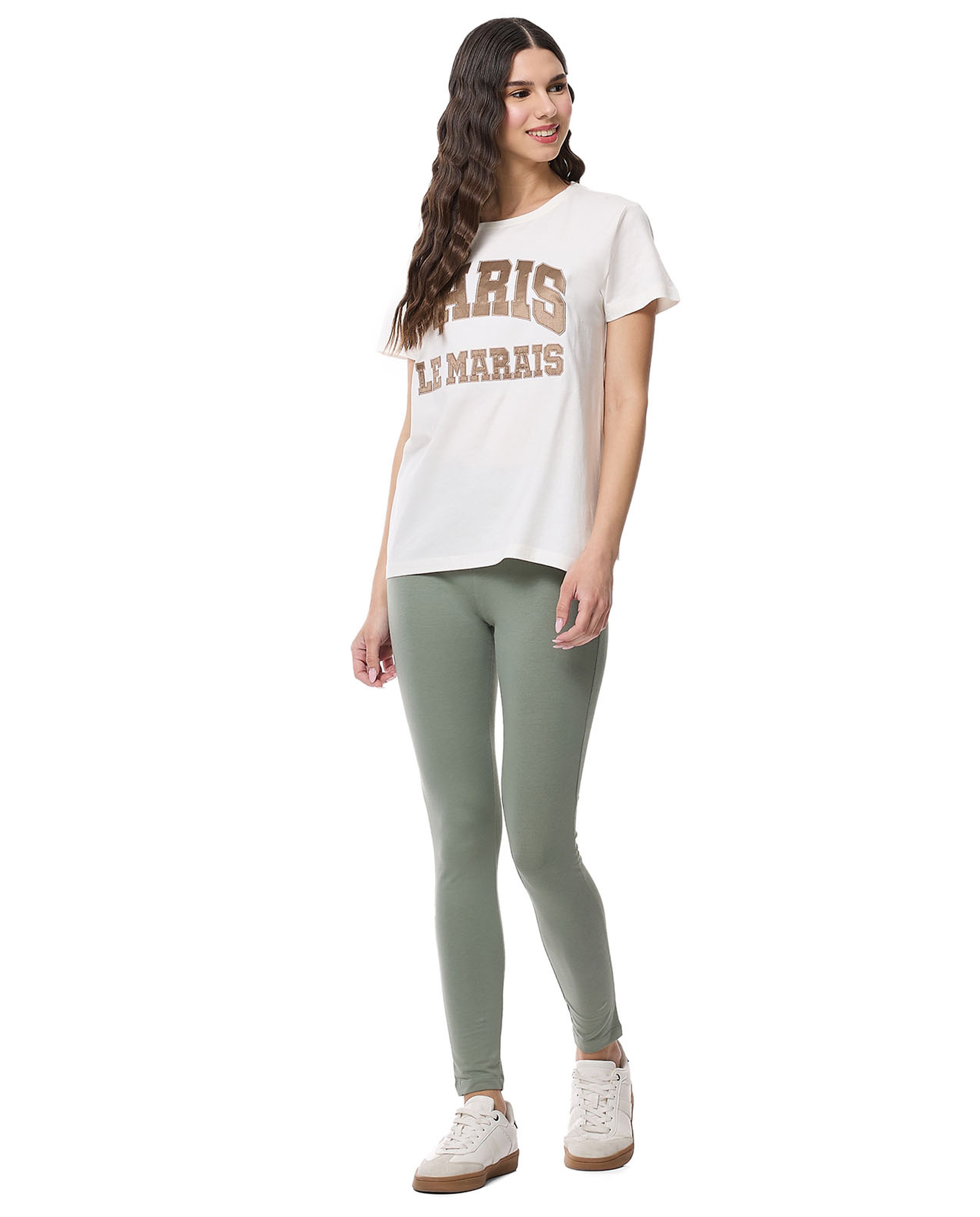 Printed T-Shirt with Crew Neck and Short Sleeves