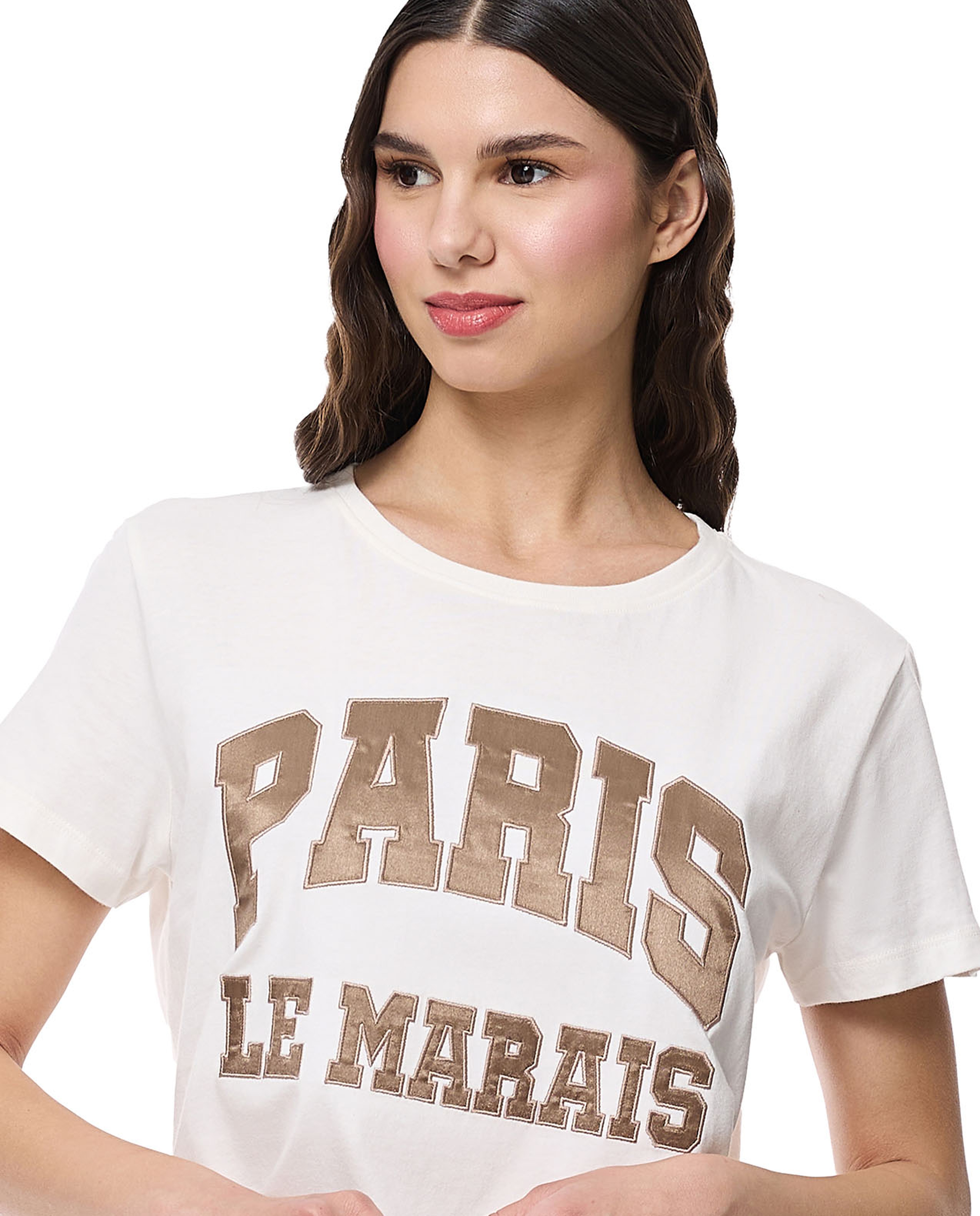 Printed T-Shirt with Crew Neck and Short Sleeves