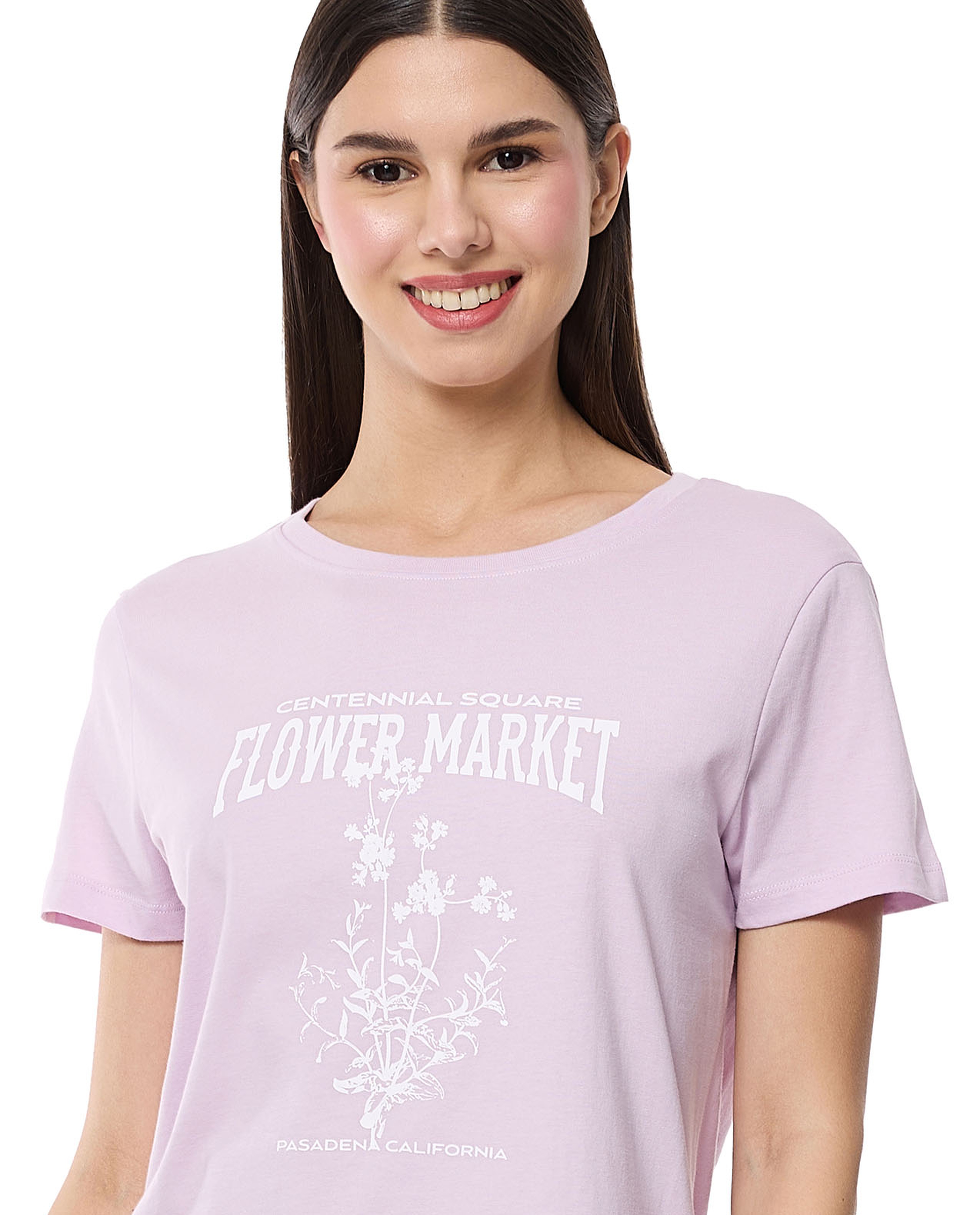 Printed T-Shirt with Crew Neck and Short Sleeves