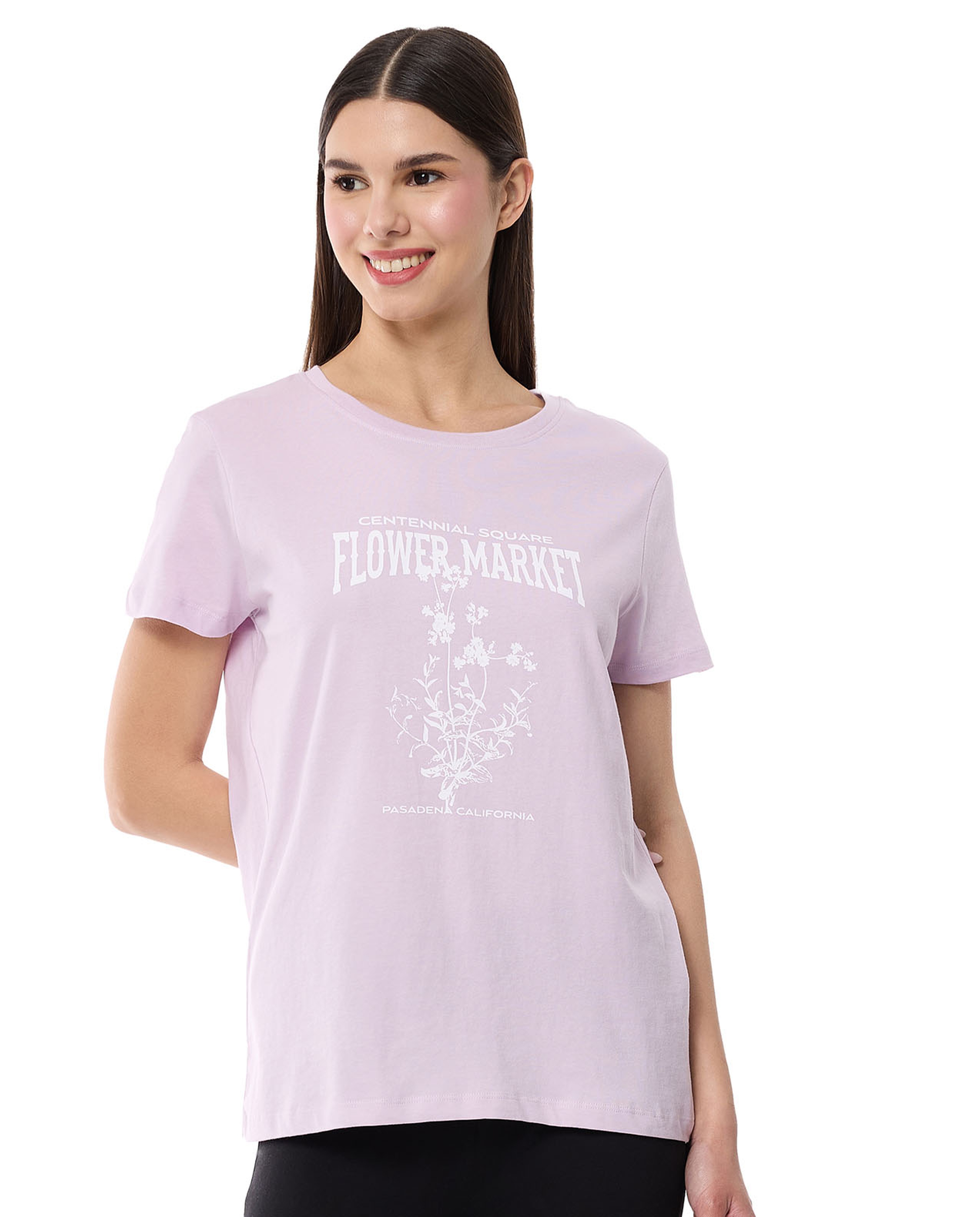 Printed T-Shirt with Crew Neck and Short Sleeves