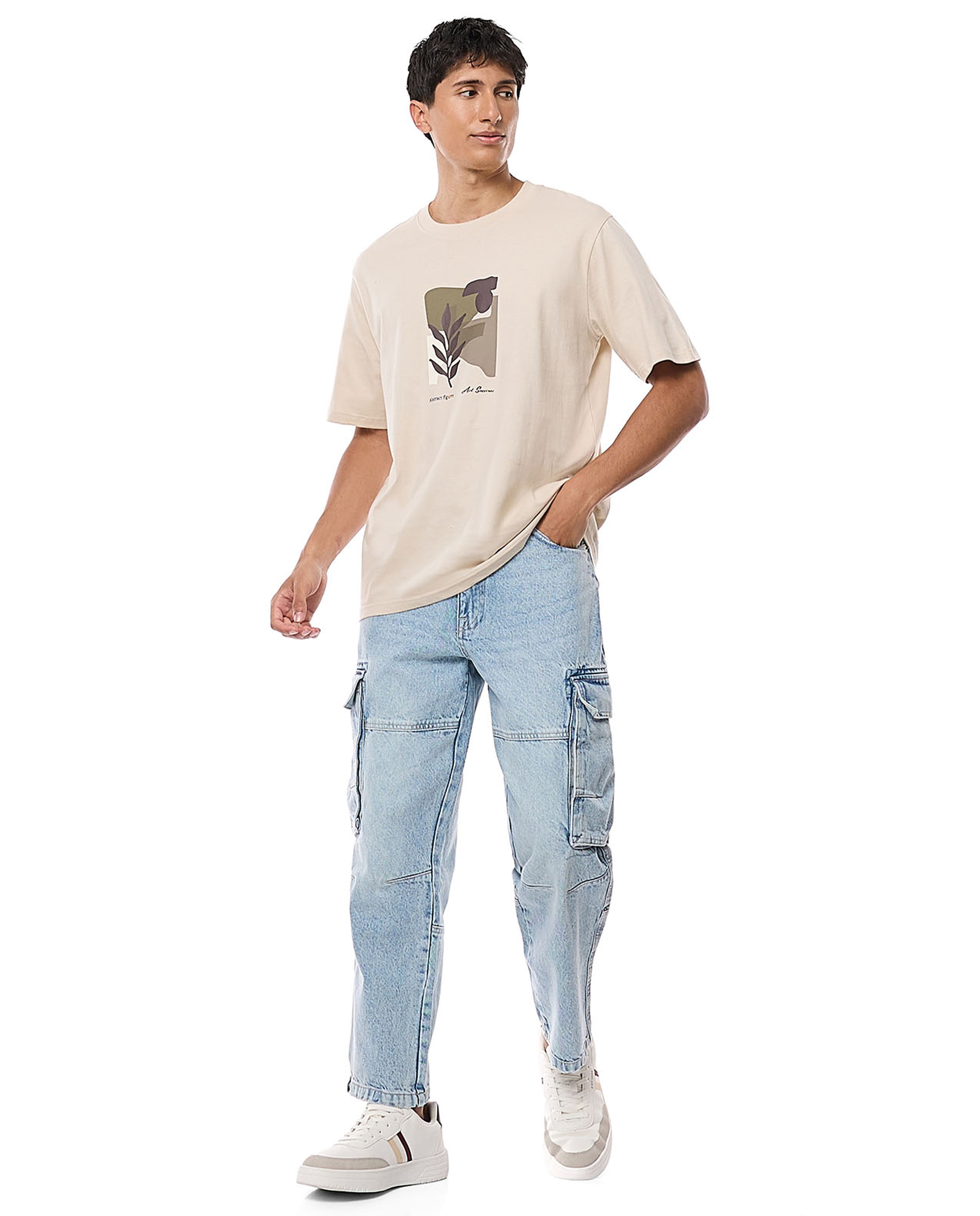 Printed T-Shirt with Crew Neck and Short Sleeves