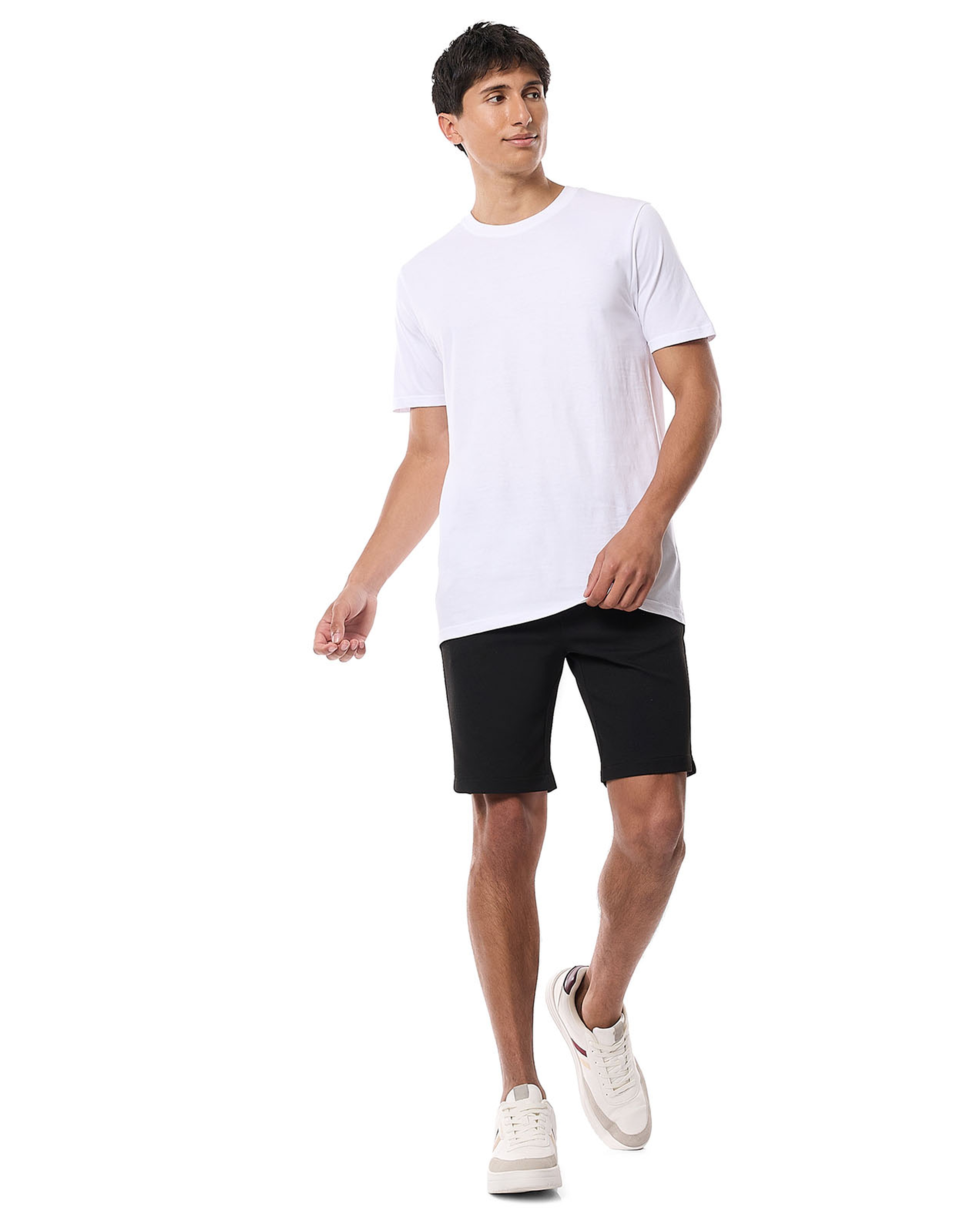 Solid T-Shirt with Crew Neck and Short Sleeves