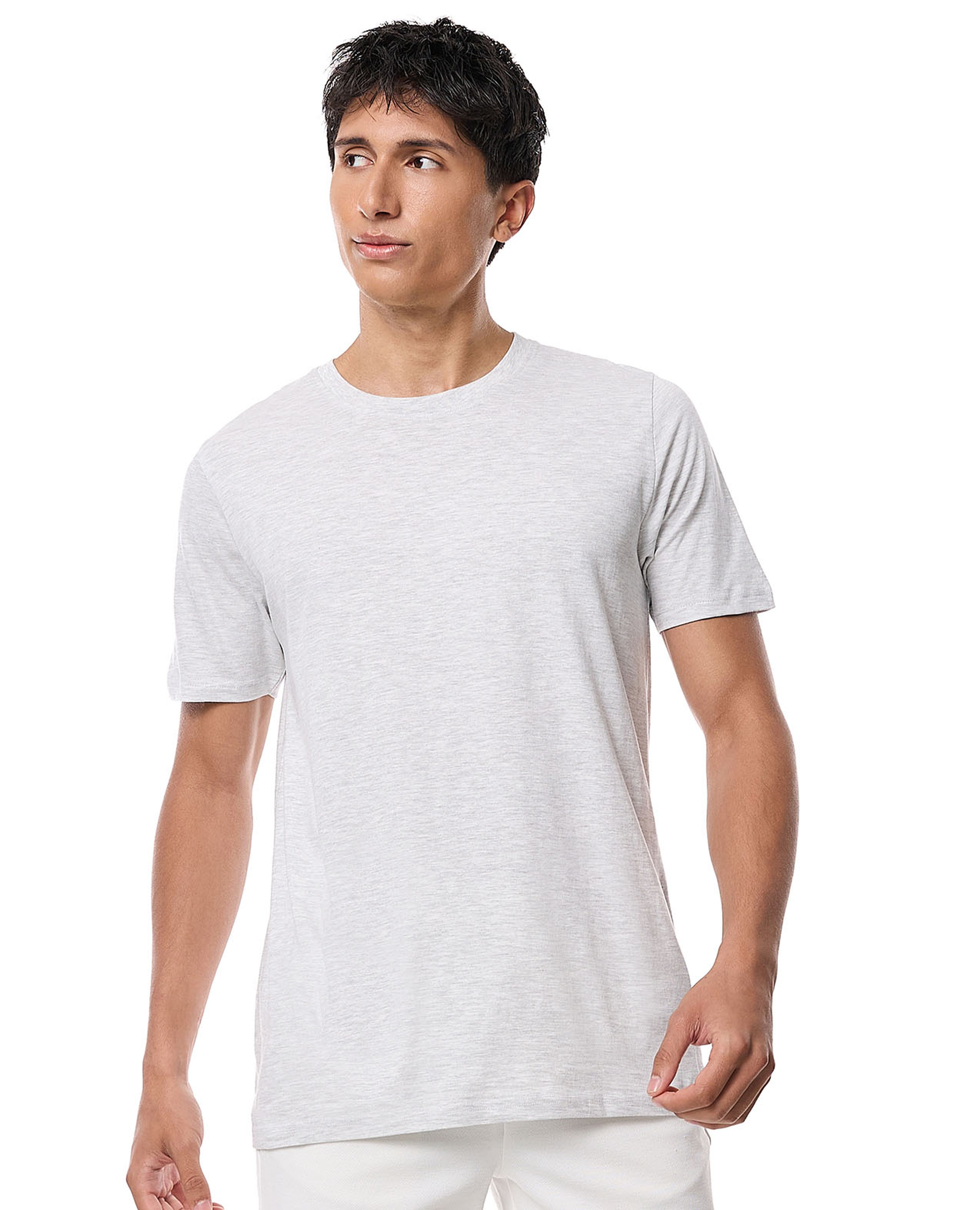 Solid T-Shirt with Crew Neck and Short Sleeves
