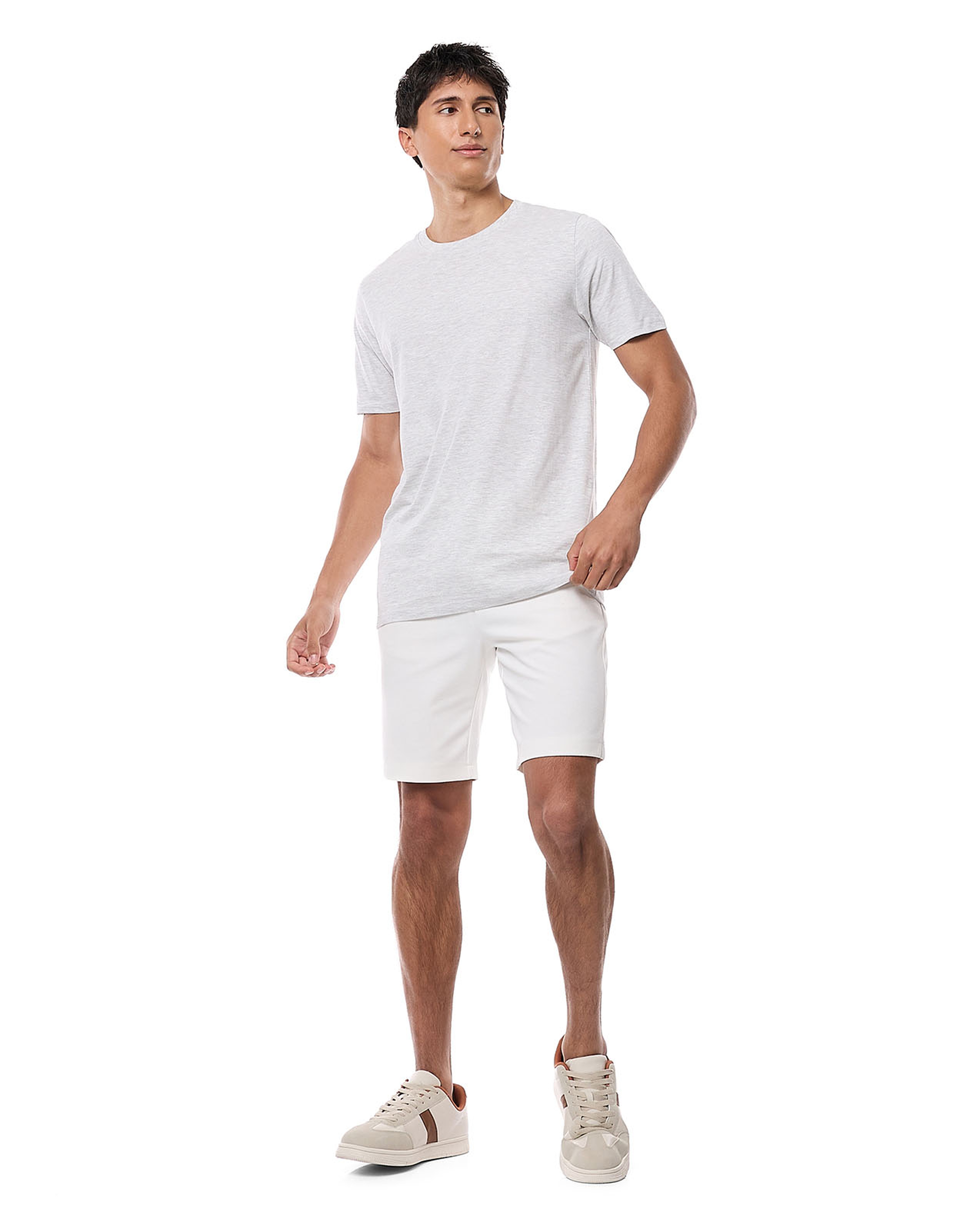 Solid T-Shirt with Crew Neck and Short Sleeves