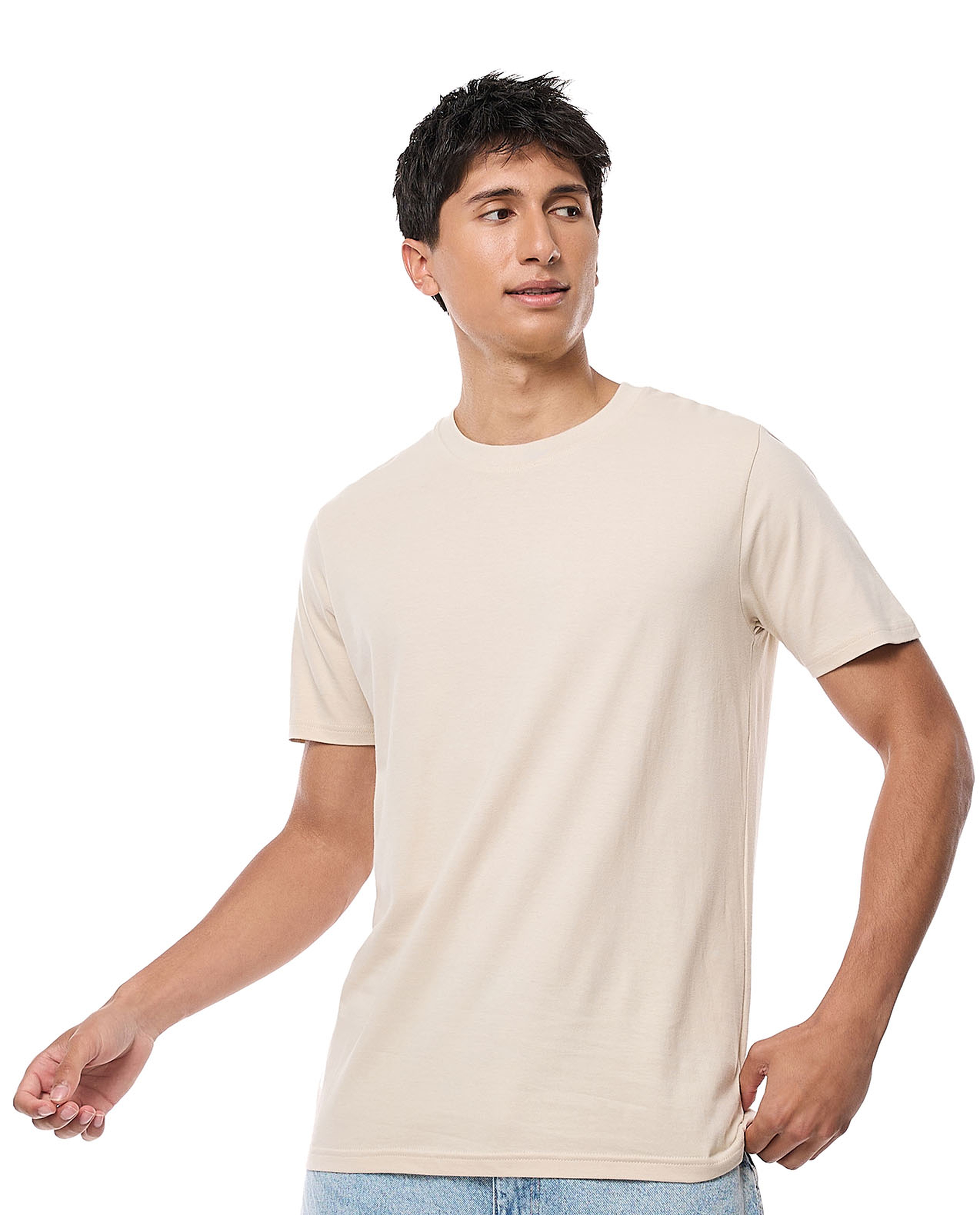 Solid T-Shirt with Crew Neck and Short Sleeves