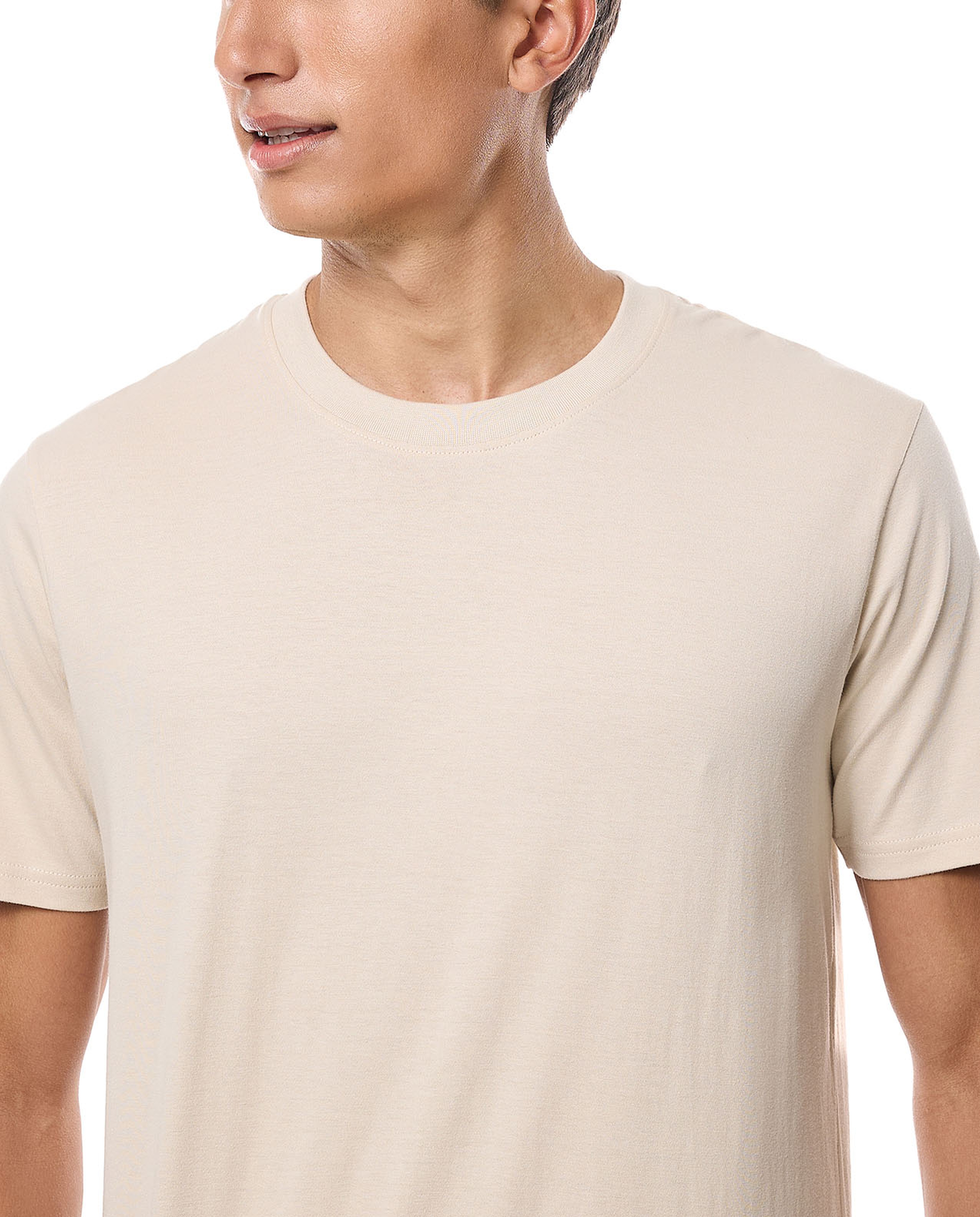 Solid T-Shirt with Crew Neck and Short Sleeves