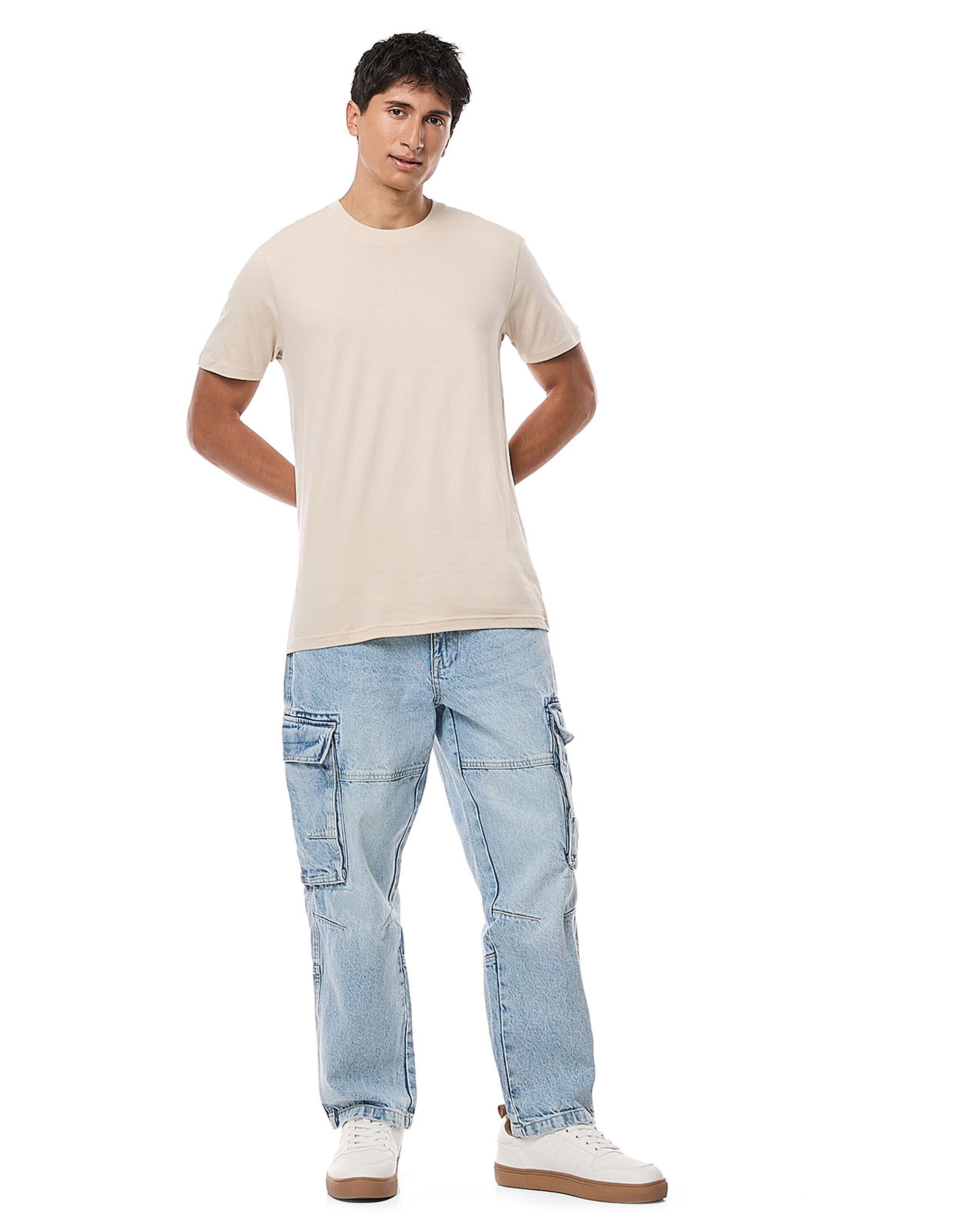 Solid T-Shirt with Crew Neck and Short Sleeves