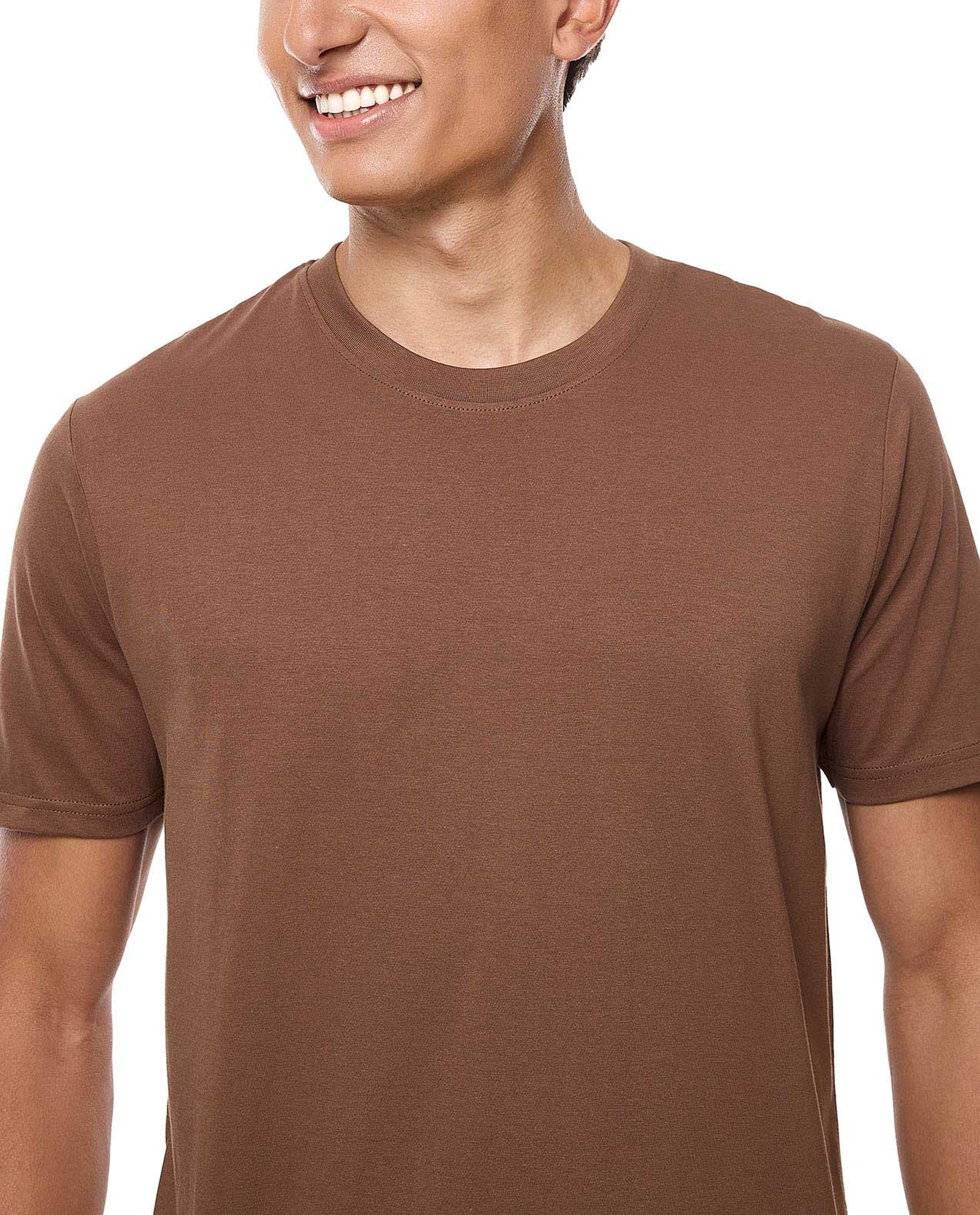 Solid T-Shirt with Crew Neck and Short Sleeves